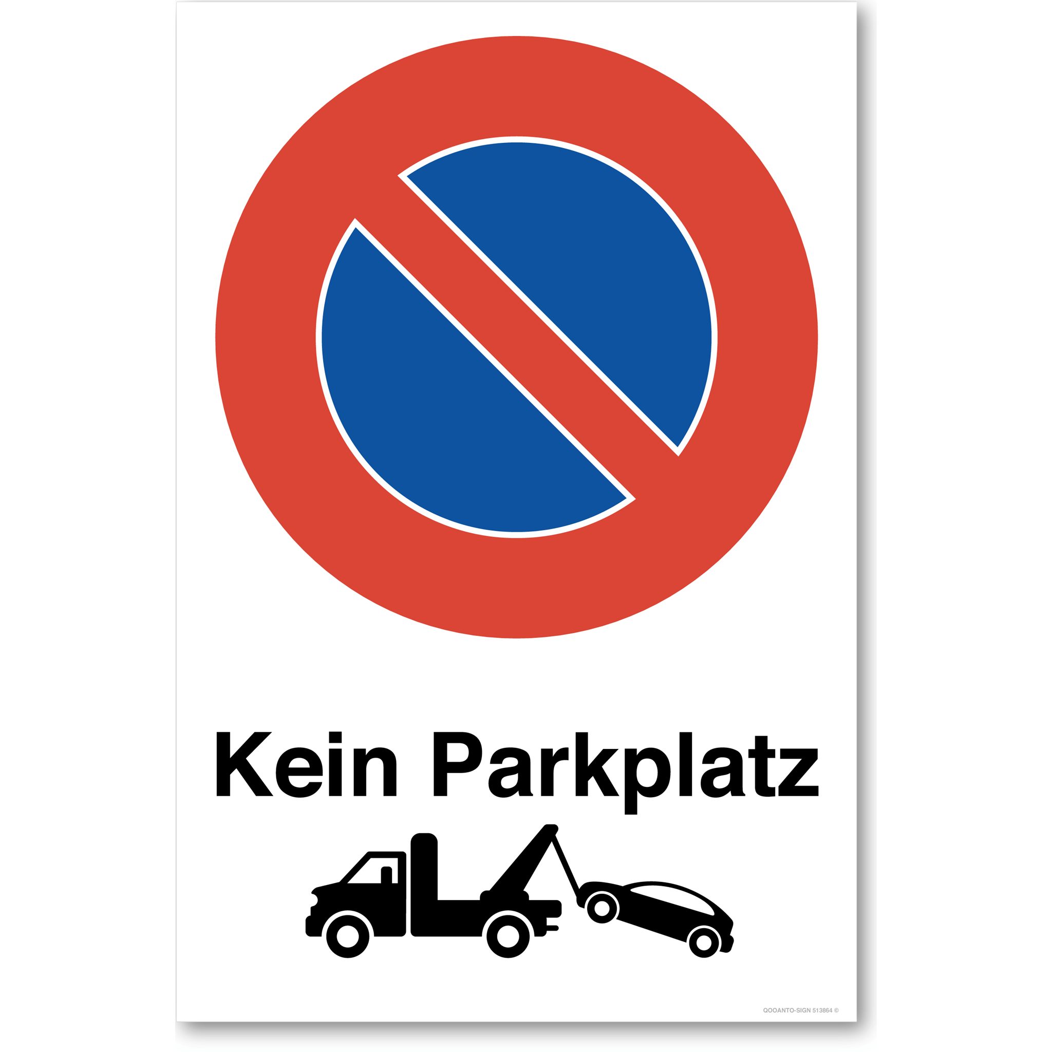 3 Stück Parkplatz Kein Parkplatz Mit Abschleppwagen ParkverbotsSchild | Alu-Verbund | 13.3 x 20 cm | Weiss | Rechteck | Hochformat
