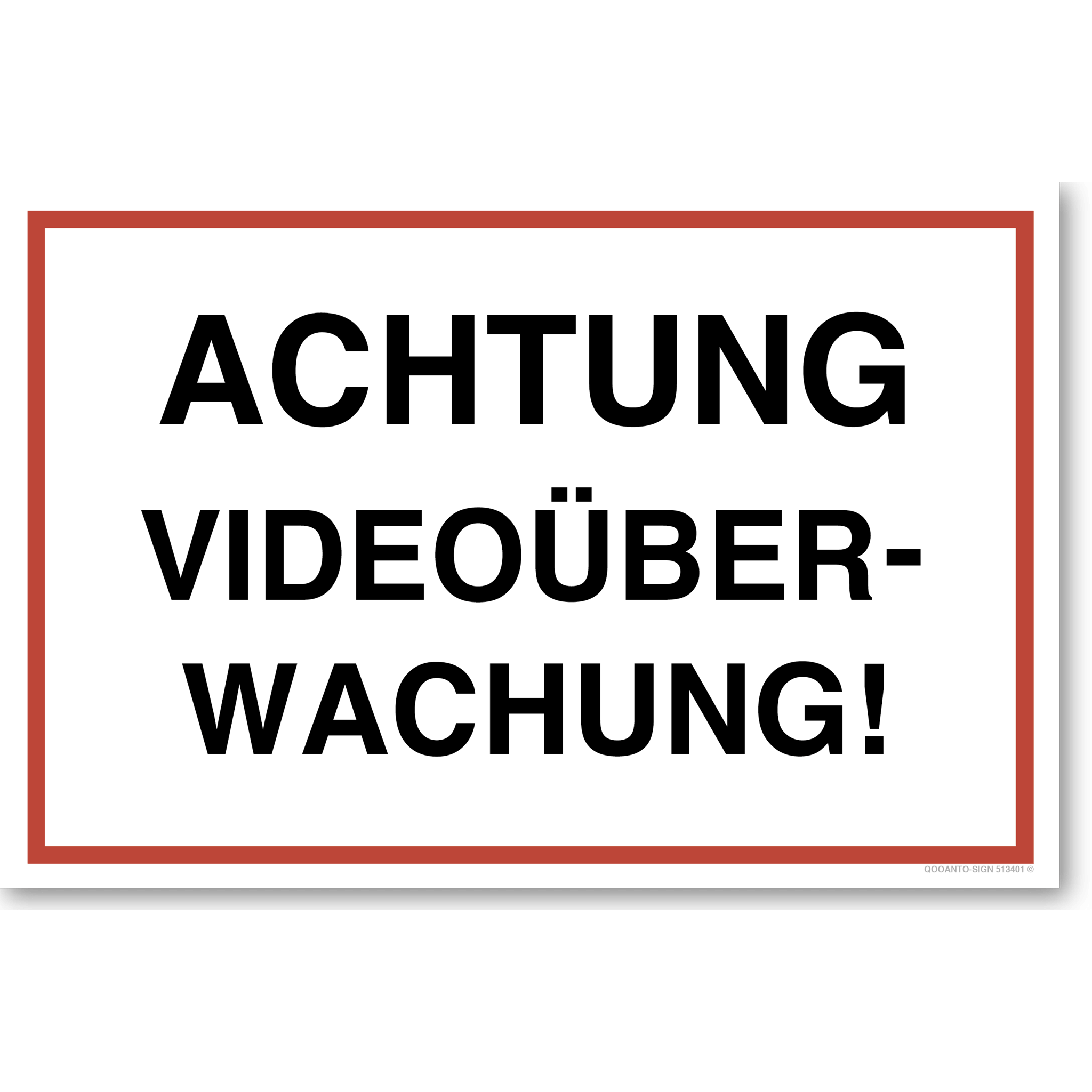ACHTUNG VIDEOÜBERWACHUNG, weiss, Schild