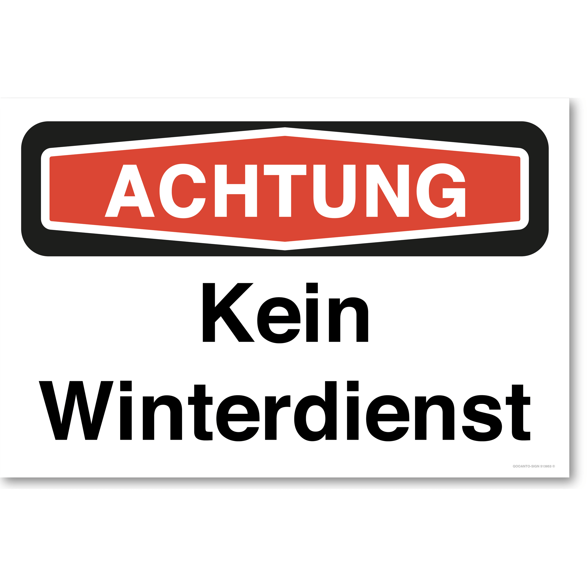 Achtung Kein Winterdienst, weiss, Schild
