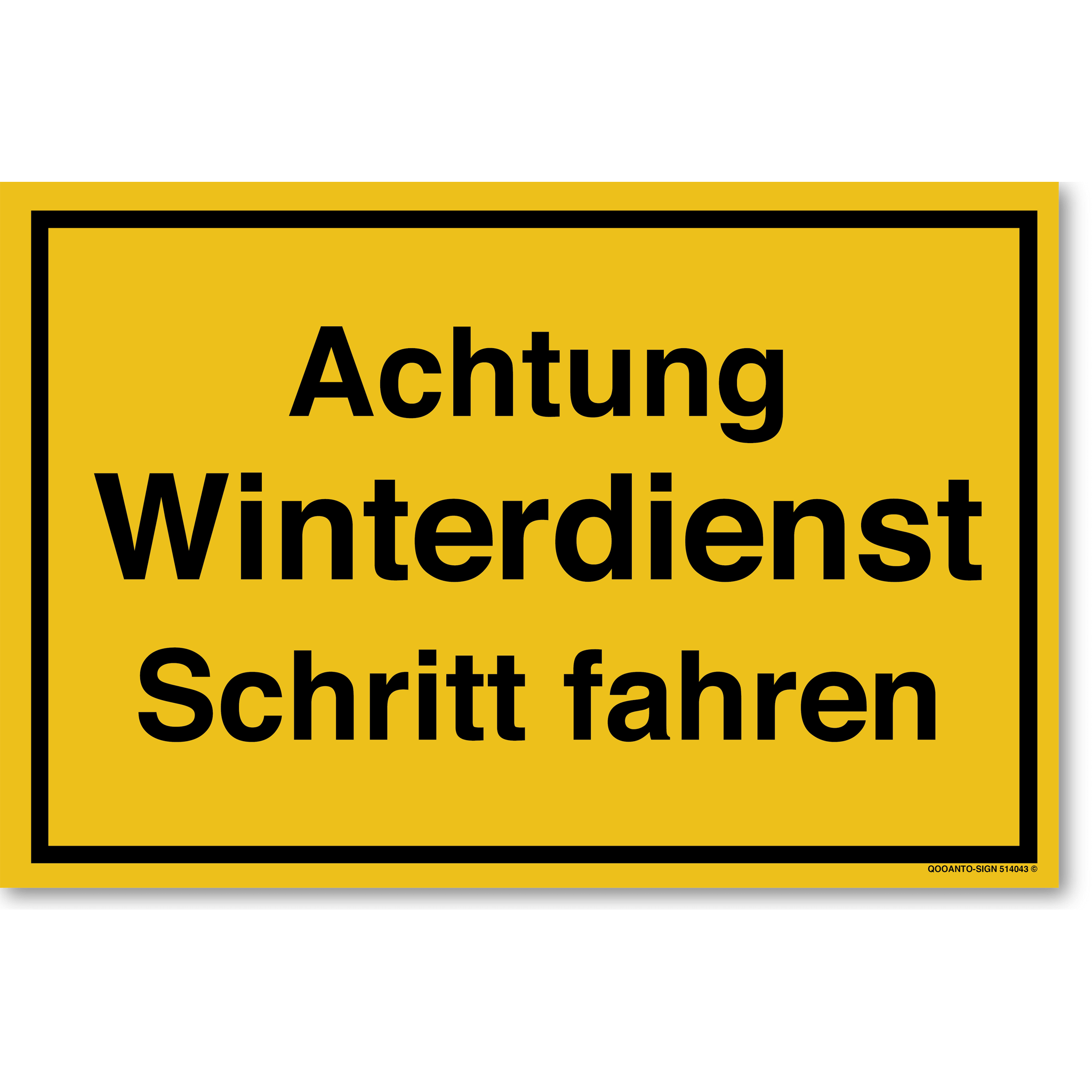 Achtung Winterdienst Schritt fahren, gelb, Schild