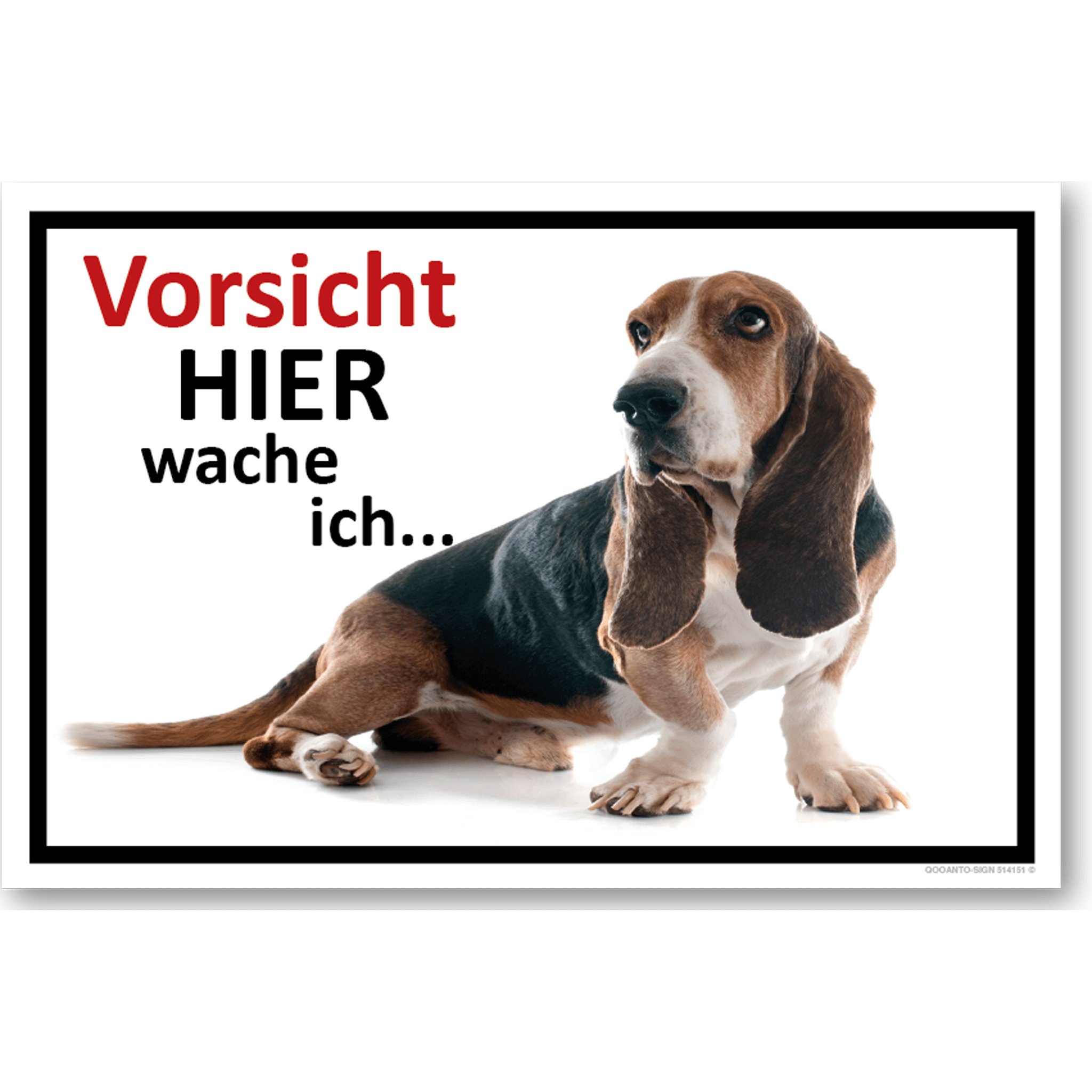 Vorsicht Hier wache ich... Bloodhound, Schild oder Aufkleber
