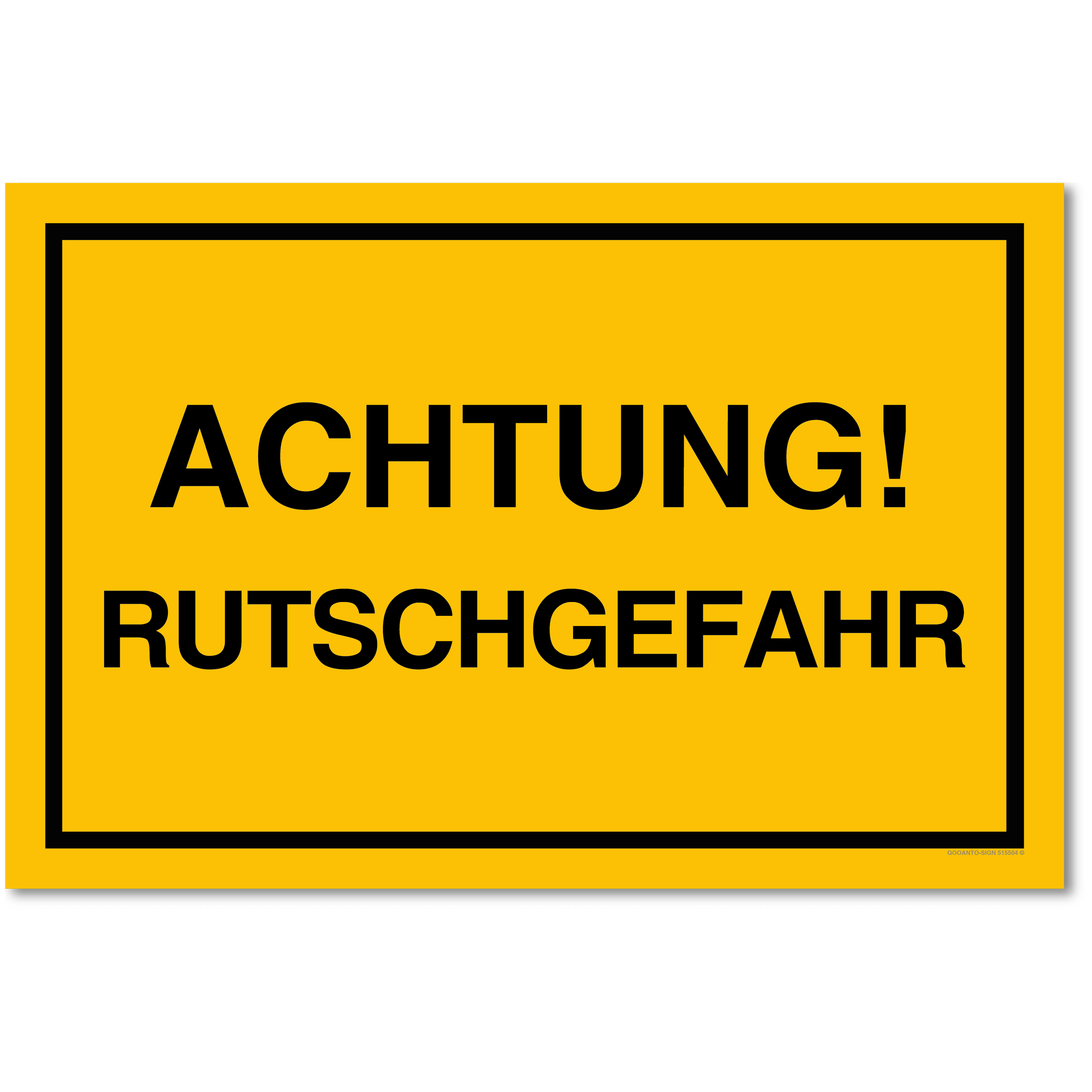 ACHTUNG! RUTSCHGEFAHR, gelb, Schild
