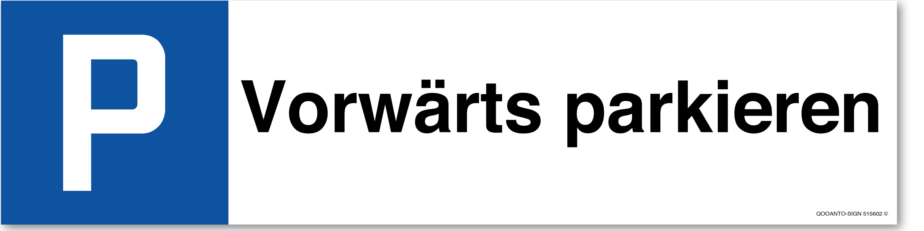 Vorwärts parkieren, Schild