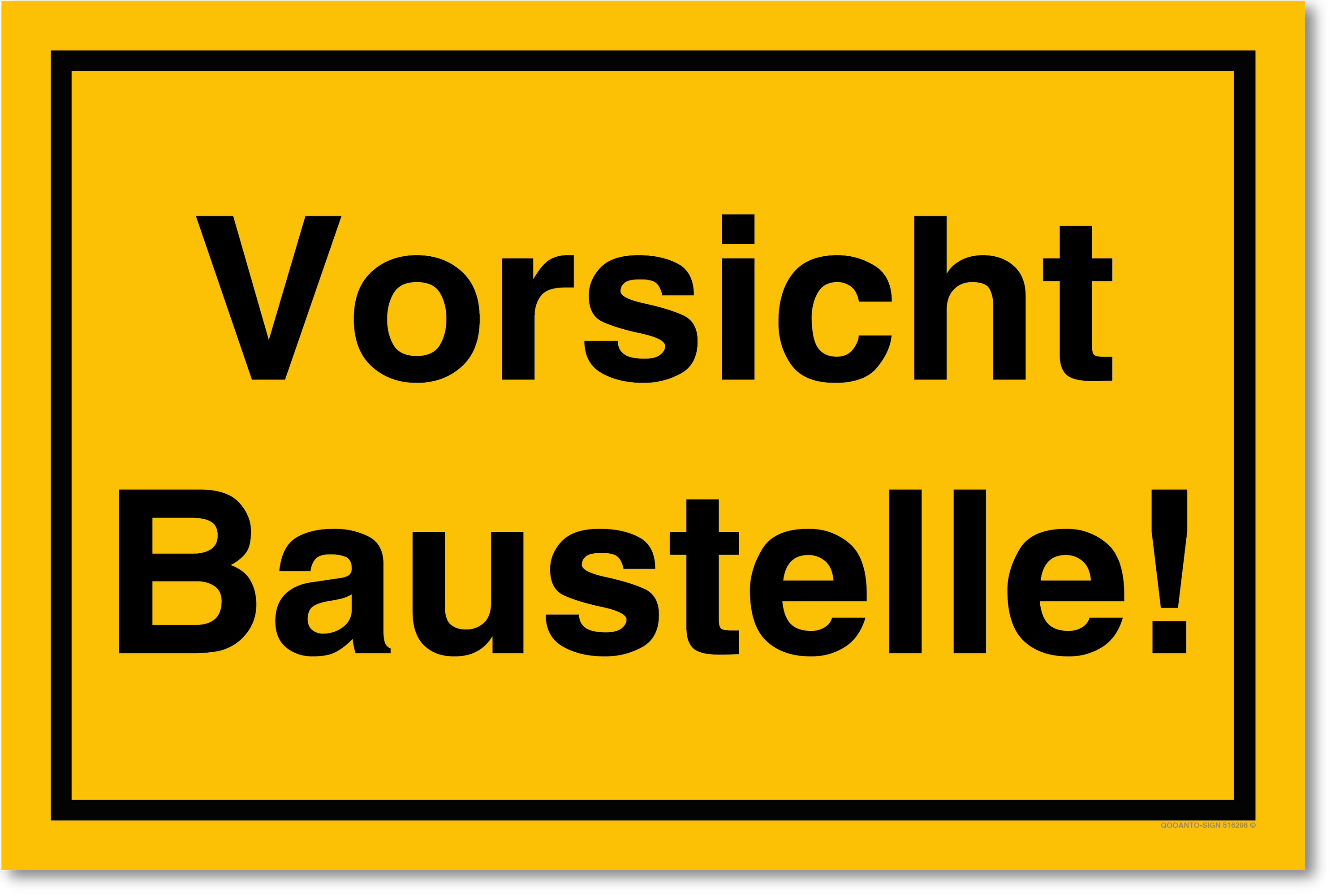 Vorsicht Baustelle!, gelb, Schild
