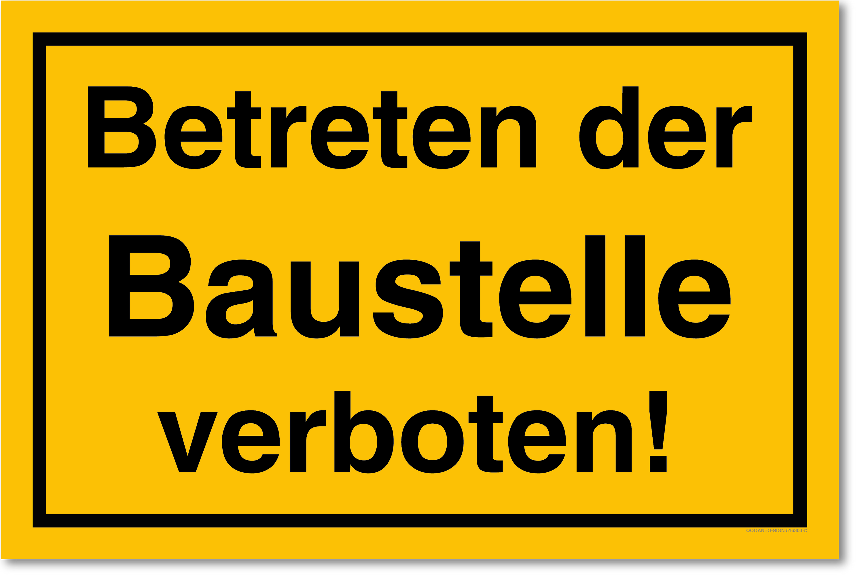 Betretten der Baustelle verboten, gelb, Schild