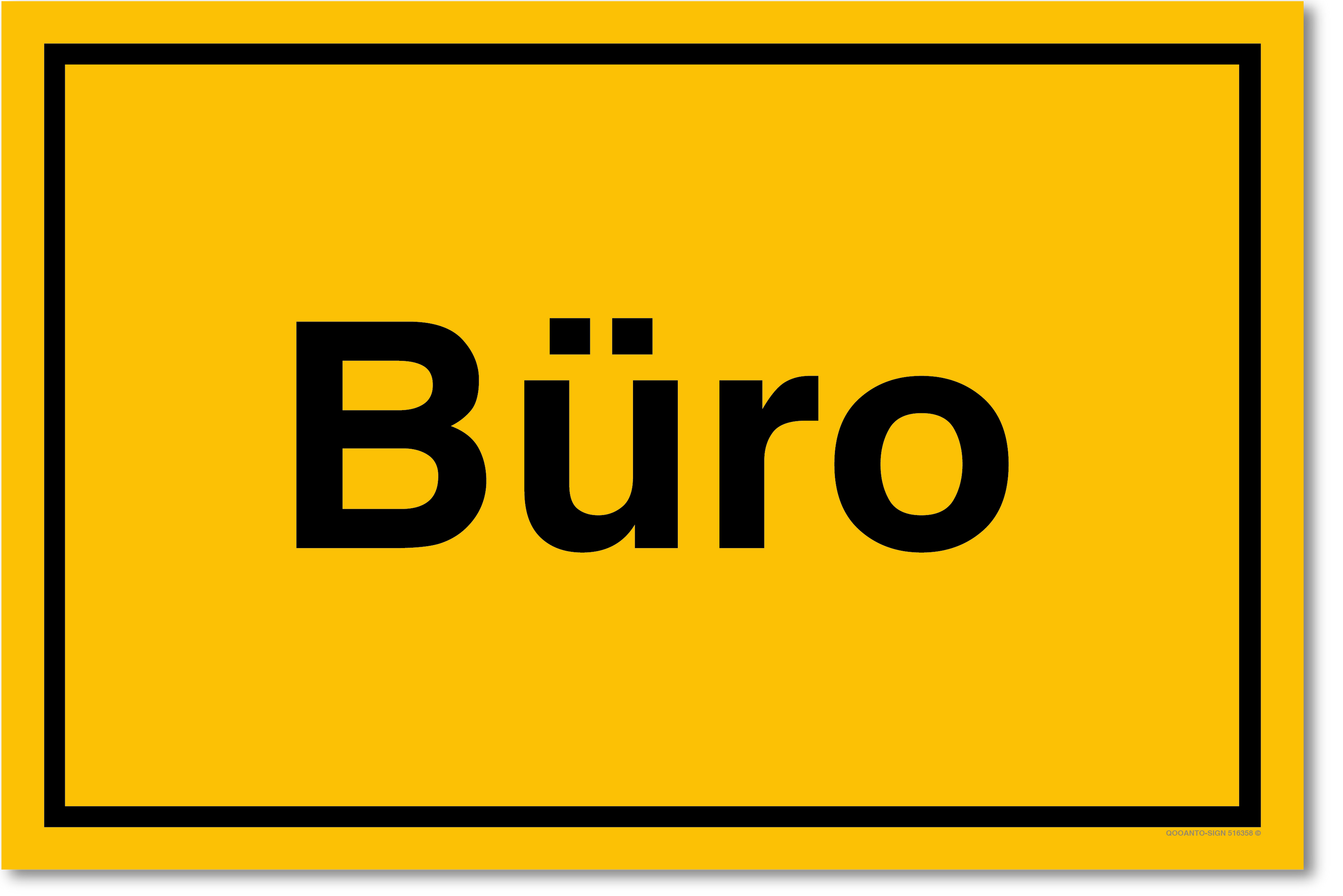 Büro, gelb, Schild