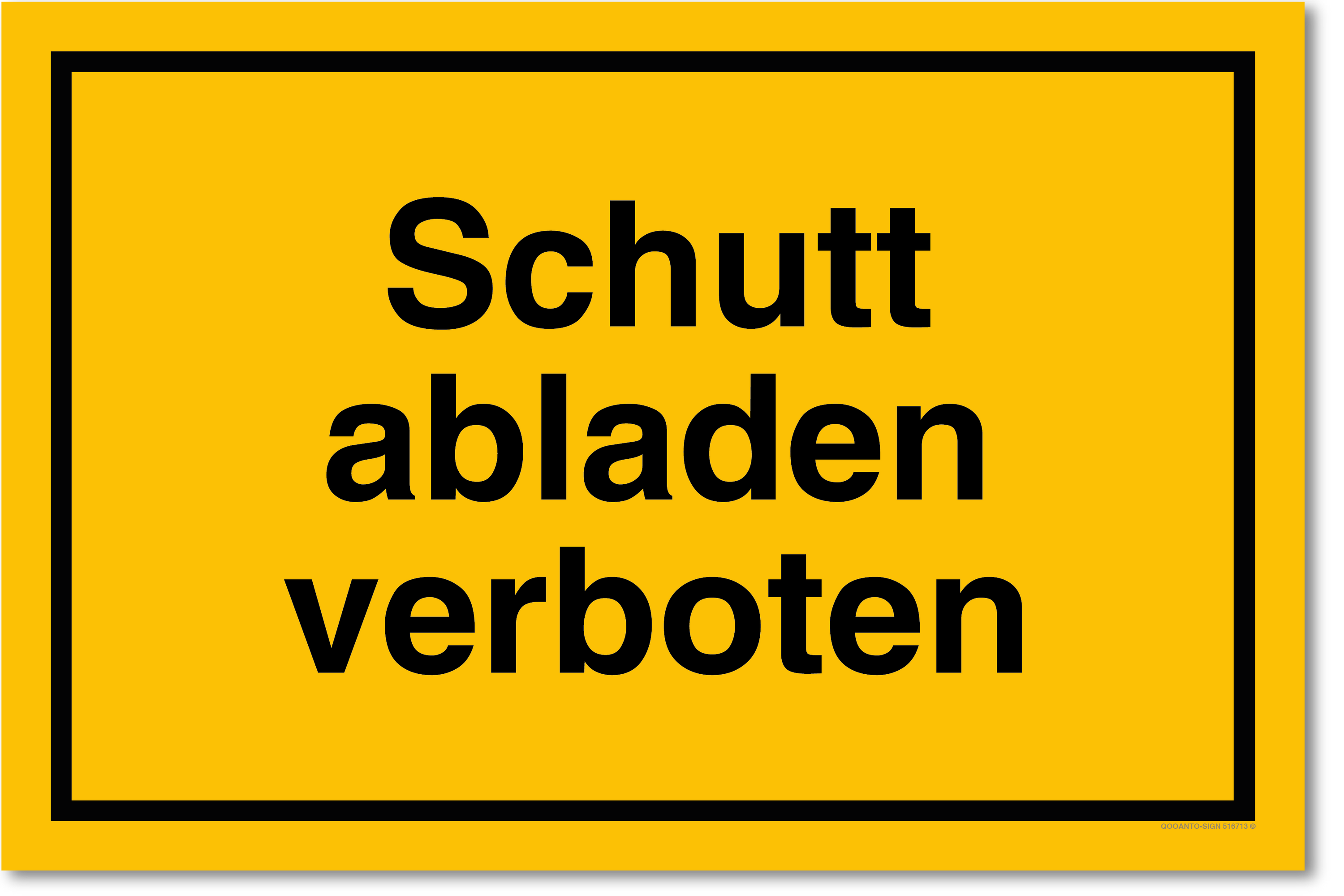 Schutt abladen verboten, gelb, Schild
