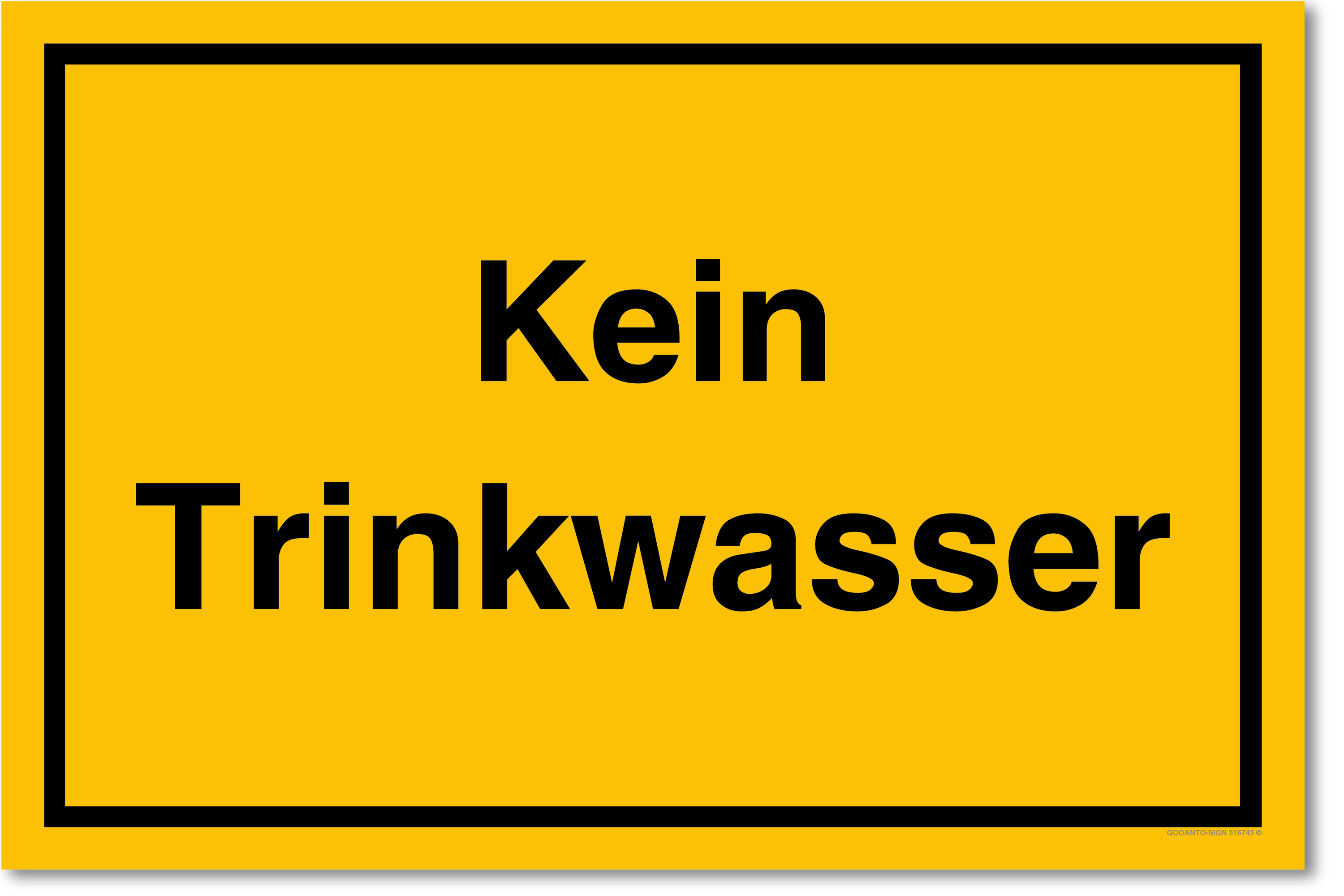 Kein Trinkwasser, gelb, Schild