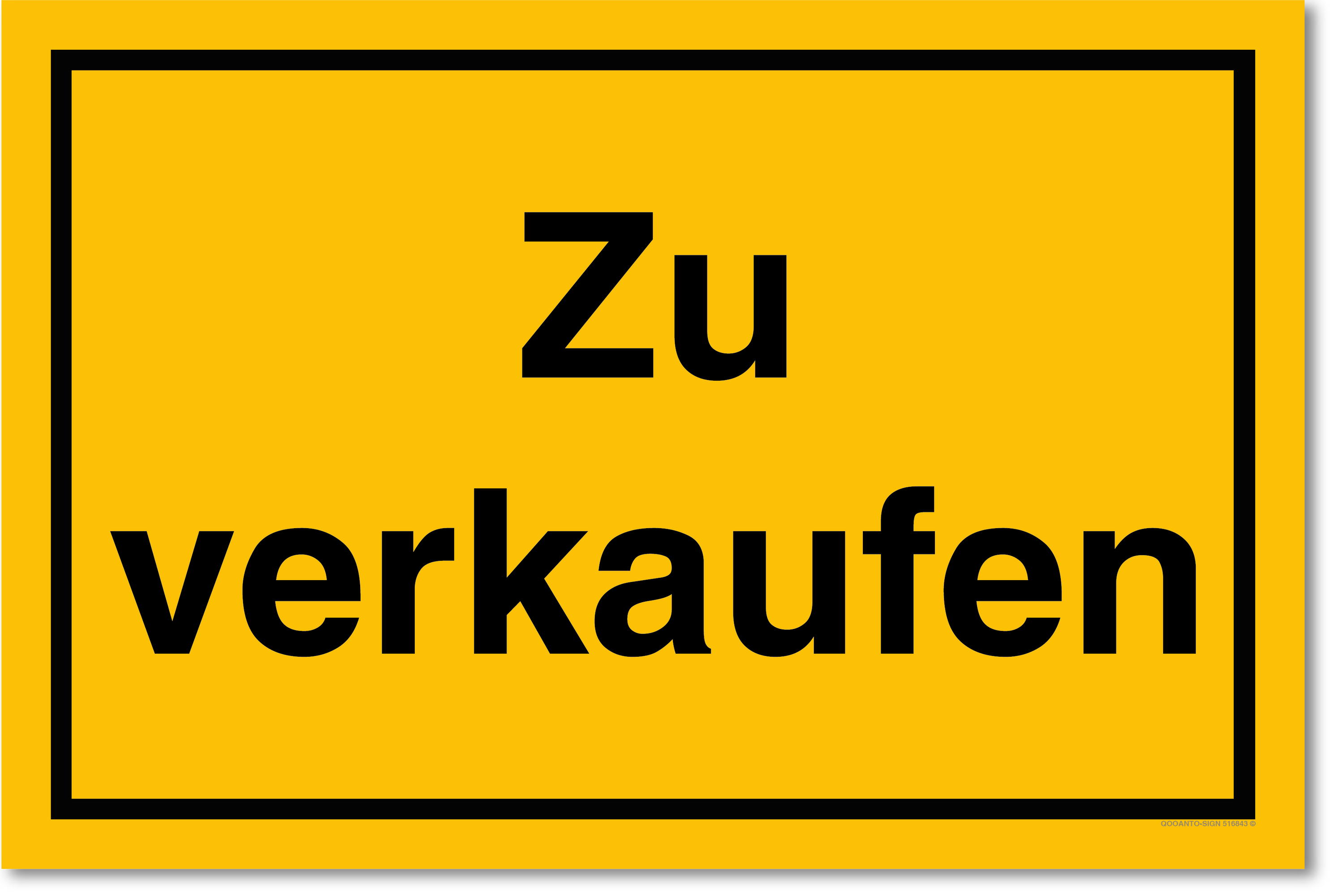 Zu verkaufen, gelb, Schild