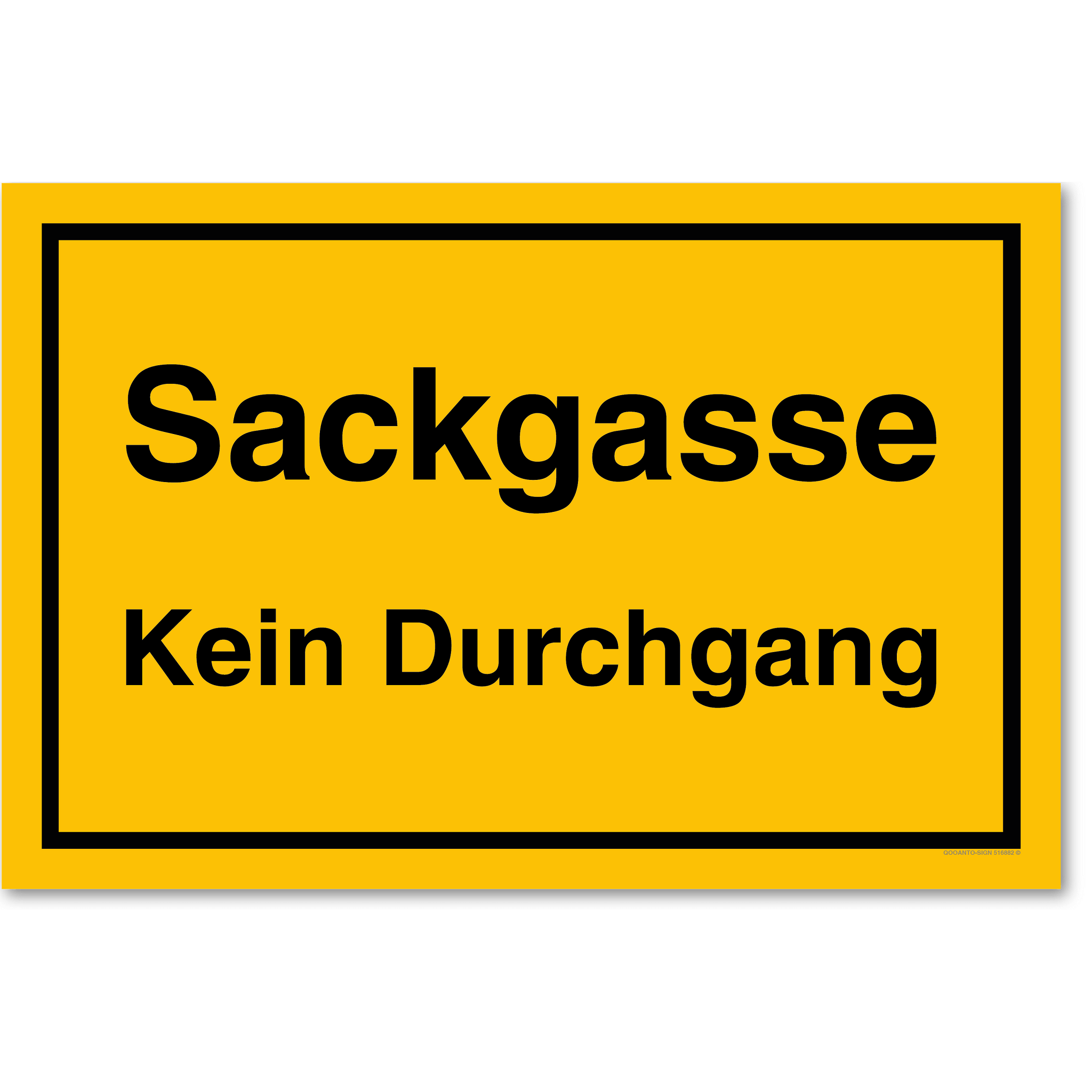 Sackgasse Kein Durchgang - gelb - Hinweisschild
