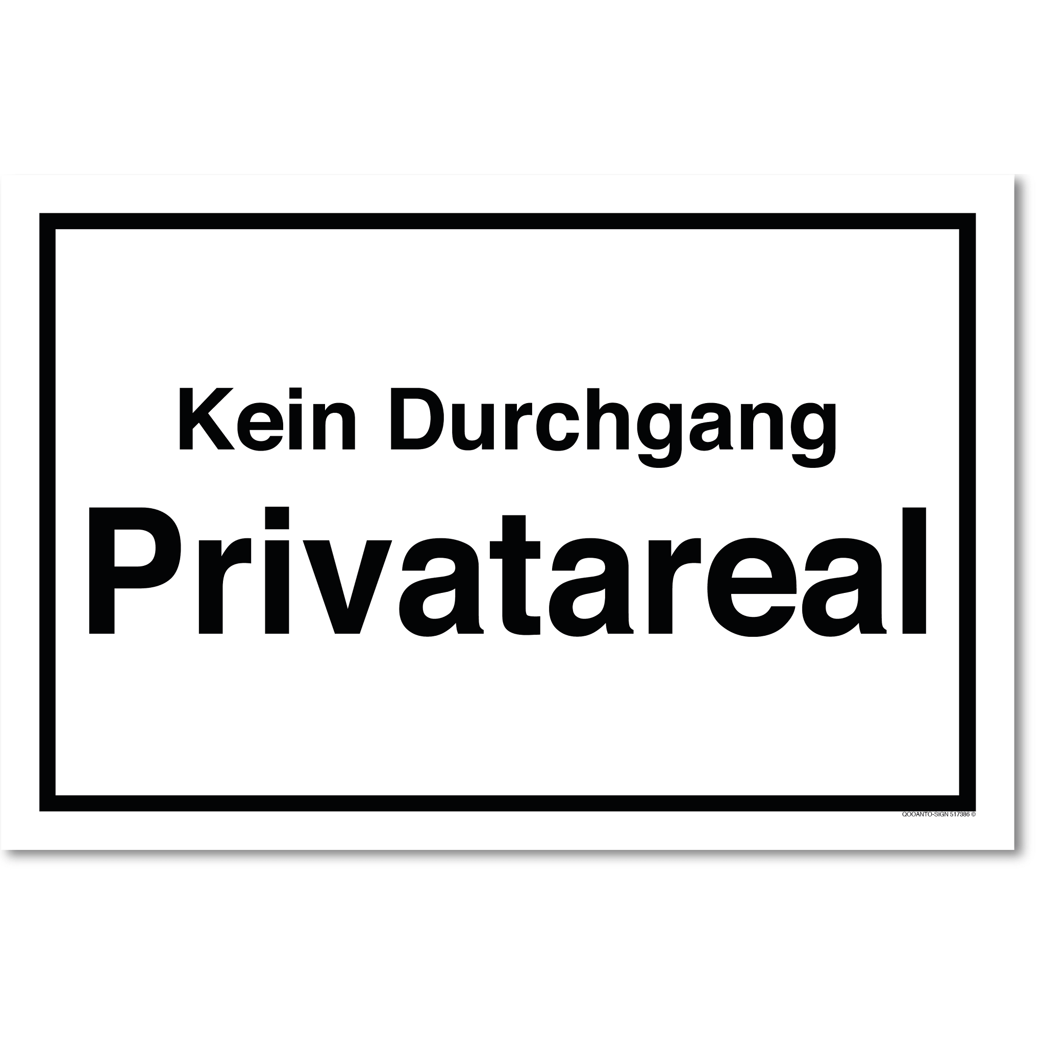 Kein Durchgang Privatareal, weiss, Schild oder Aufkleber