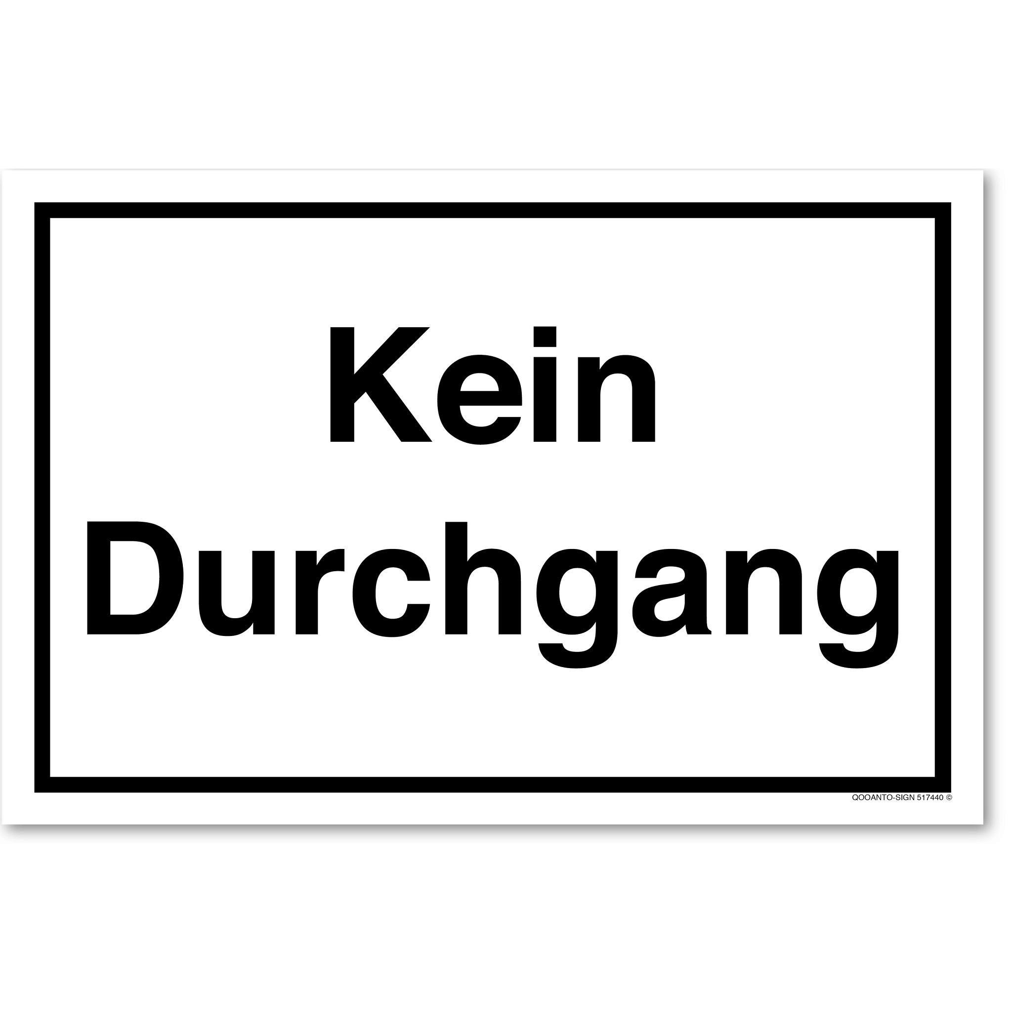 Kein Durchgang - weiss - Hinweisschild
