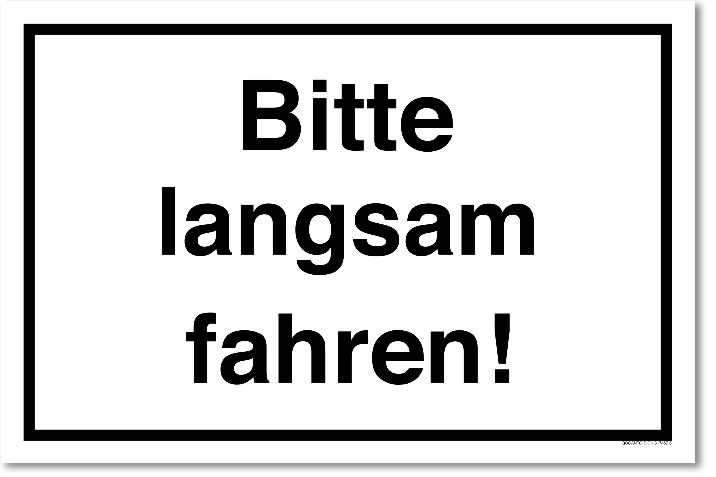 Bitte langsam fahren!, weiss, Schild oder Aufkleber