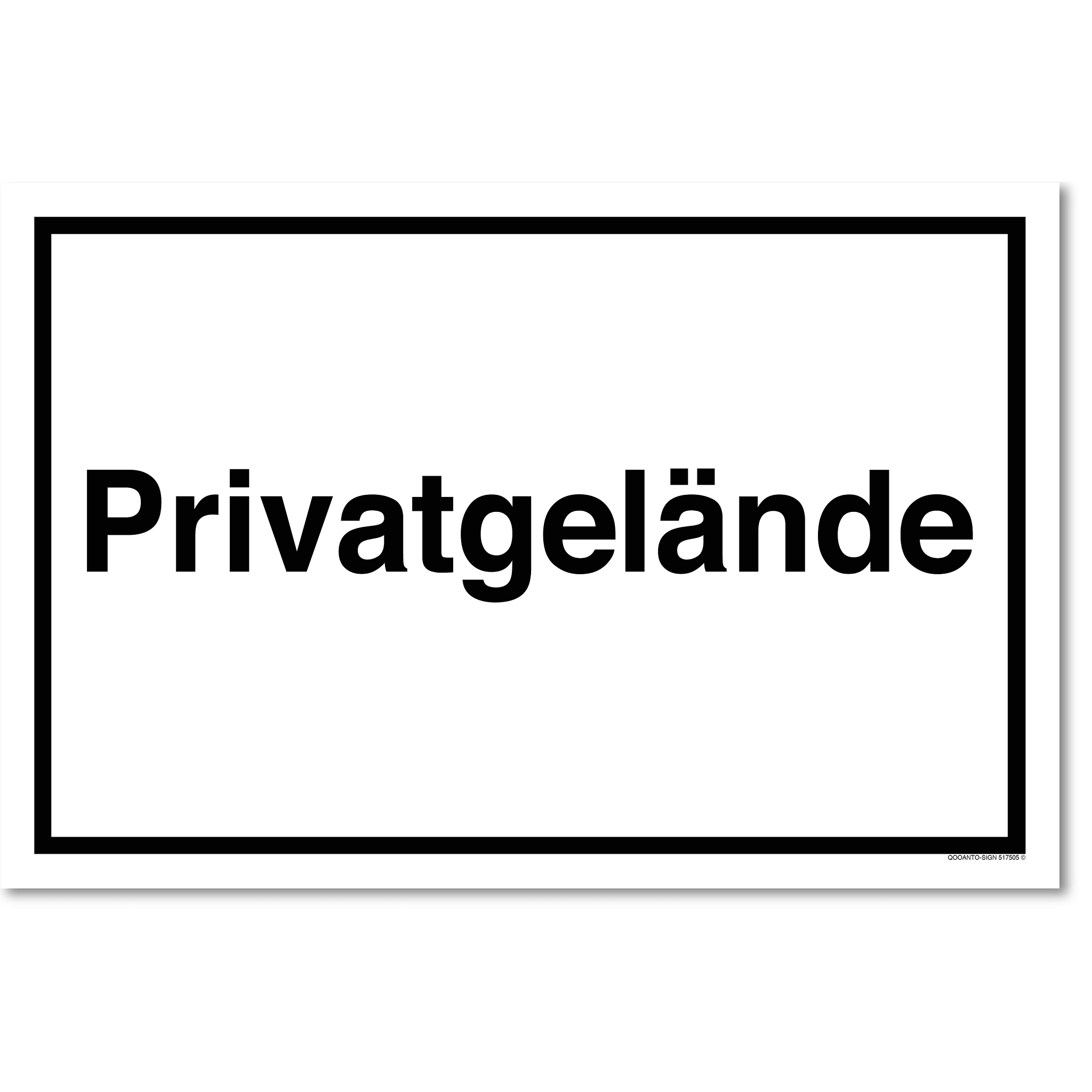 Privatgelände, weiss, Schild oder Aufkleber