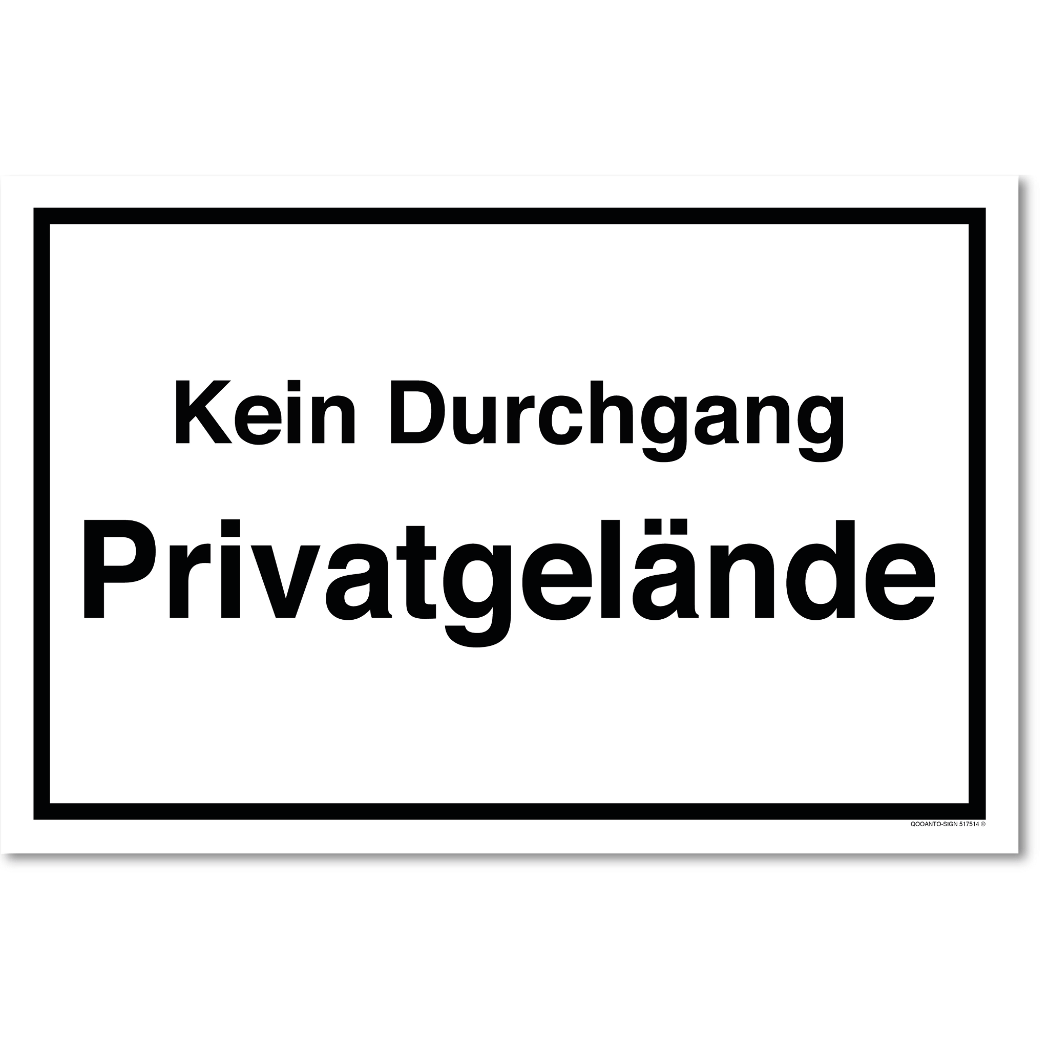 3 Stück Kein Durchgang Privatgelände Schild | Alu-Verbund | 20 x 13.3 cm | Weiss | Rechteck | Querformat