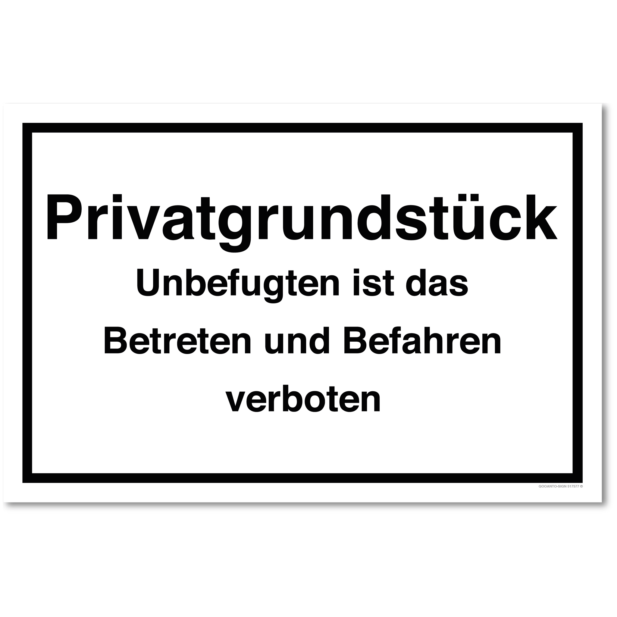 3 Stück Privatgrundstück Unbefugten Ist Das Betreten Und Befahren Verboten Schild | Alu-Verbund | 20 x 13.3 cm | Weiss | Rechteck
