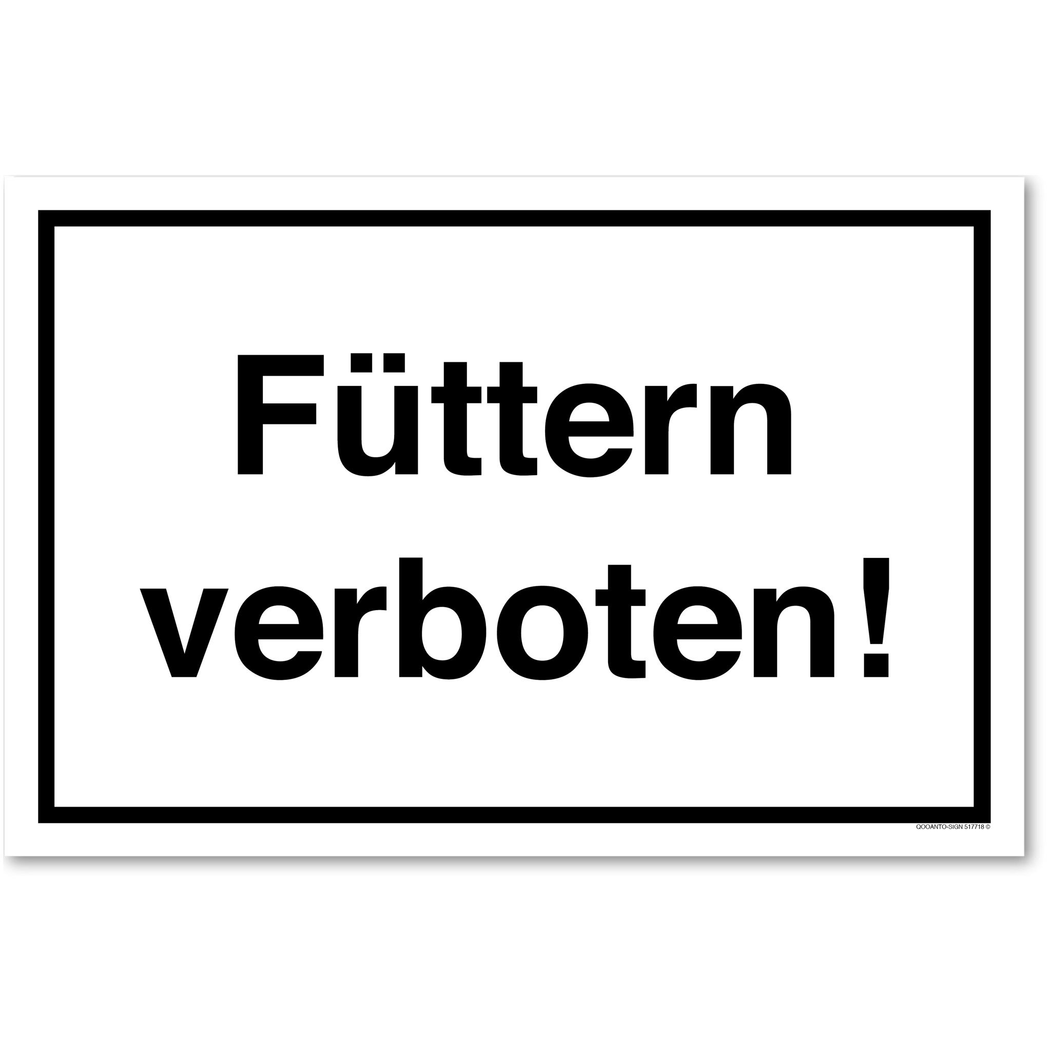 Füttern verboten!, weiss, Schild oder Aufkleber