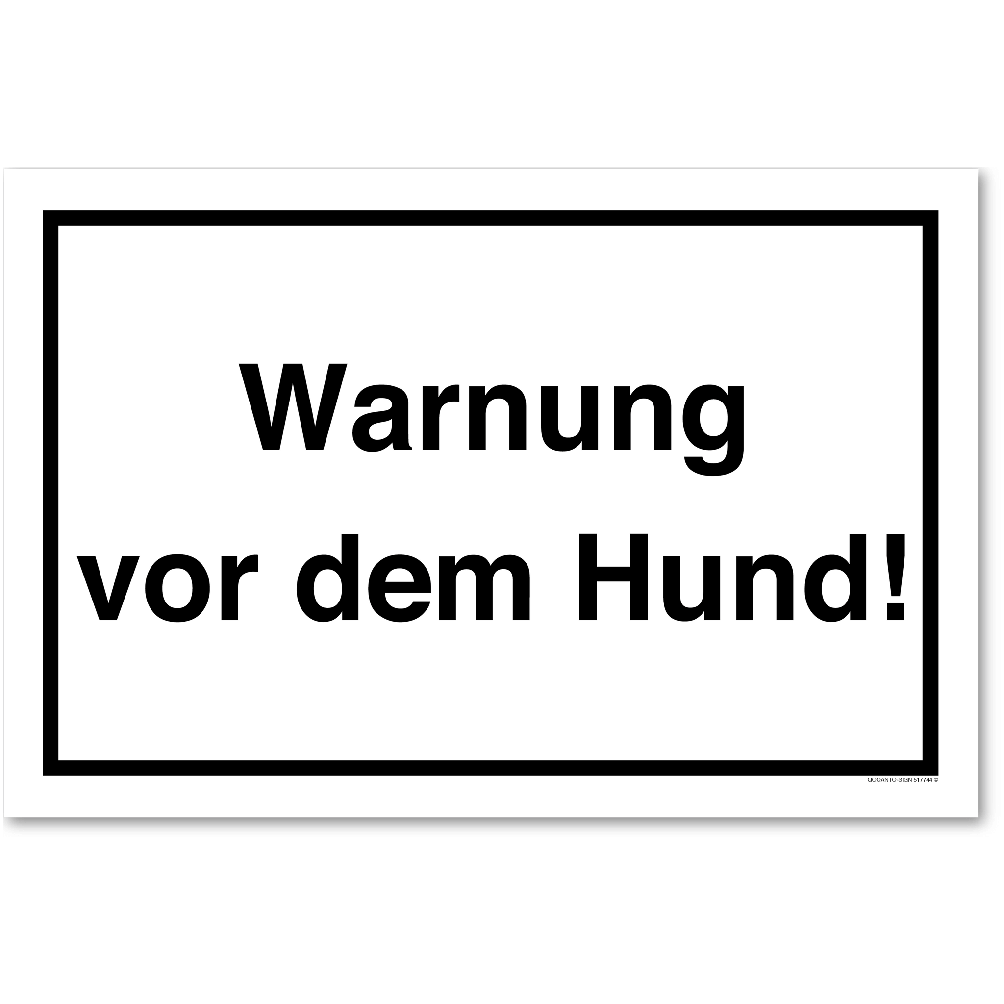 Warnung vor dem Hund!, weiss, Schild oder Aufkleber mit UV-Schutz