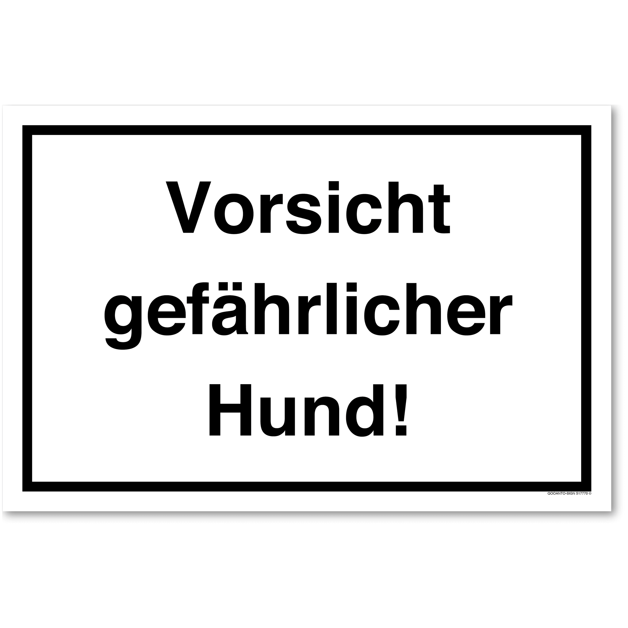 Vorsicht gefährlicher Hund!, weiss, Schild oder Aufkleber