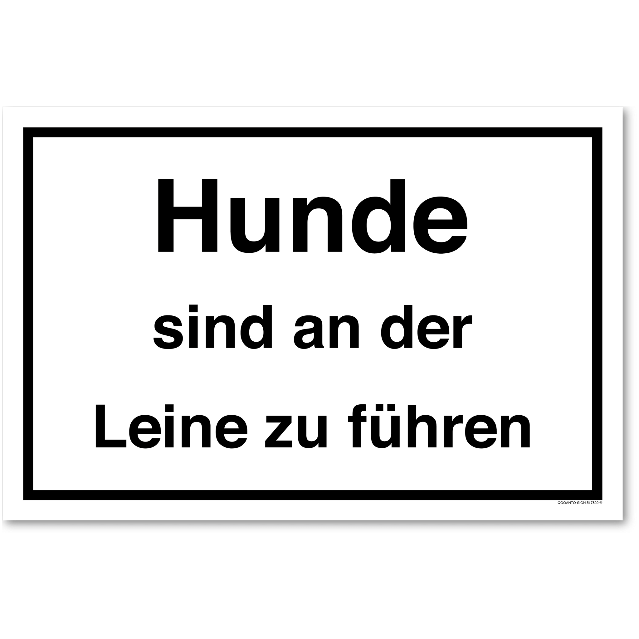 Hunde sind an der Leine zu führen, weiss, Schild oder Aufkleber