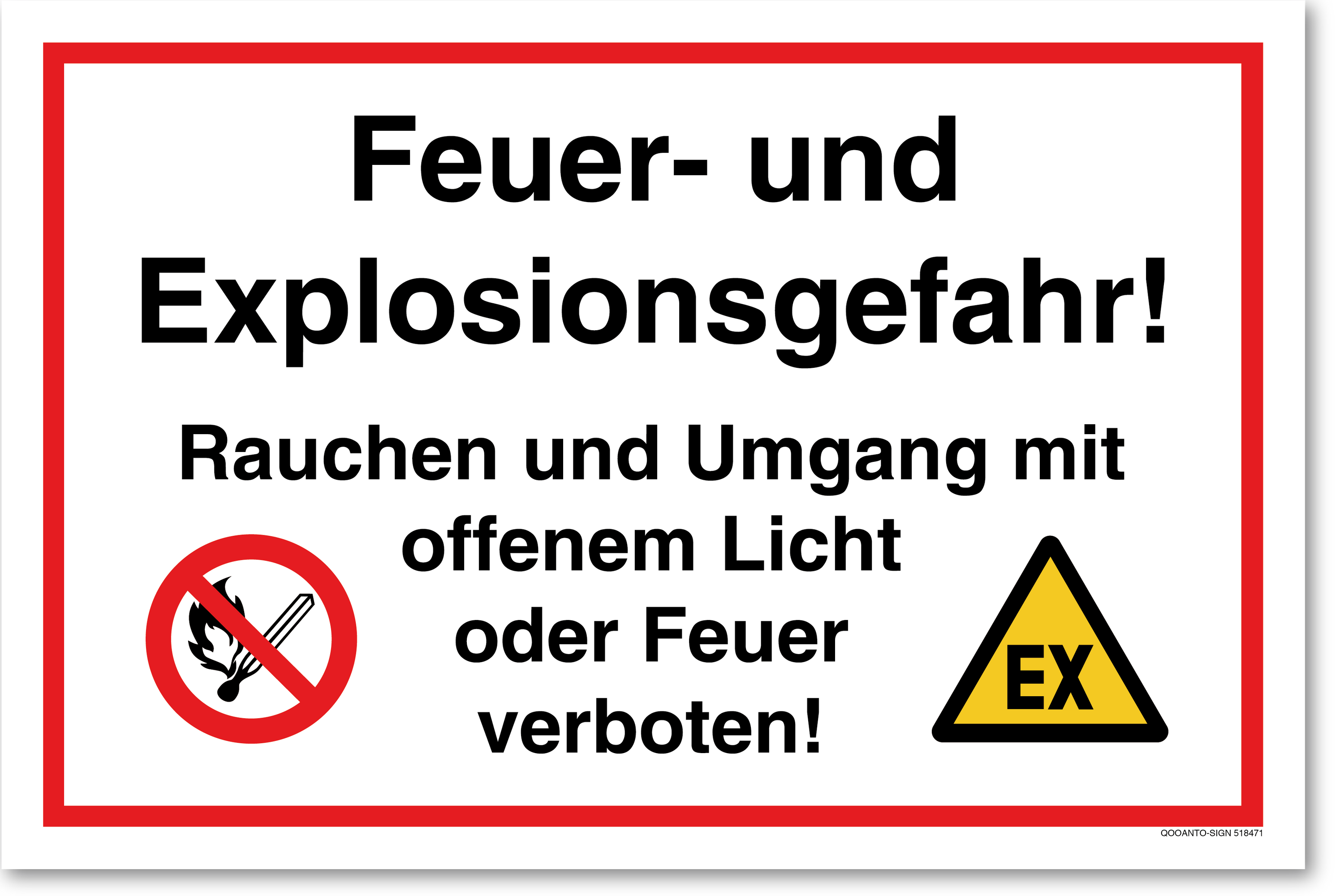 Feuer- und Explosionsgefahr, Schild oder Aufkleber