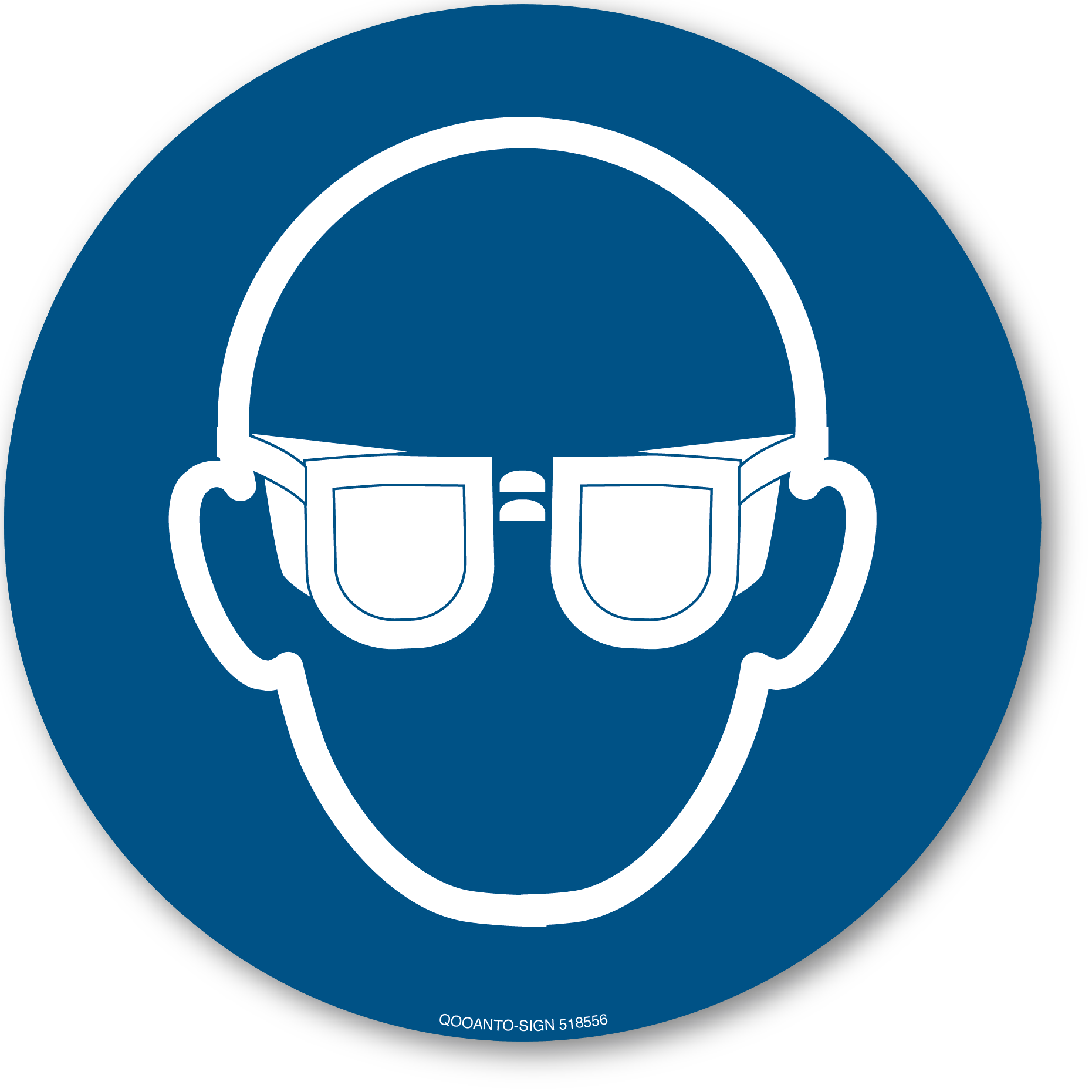 30 Stück Augenschutz Benutzen, EN ISO 7010, M004 Gebots Aufkleber | Klebefolie | 10 cm | Blau/Weiss | Rund