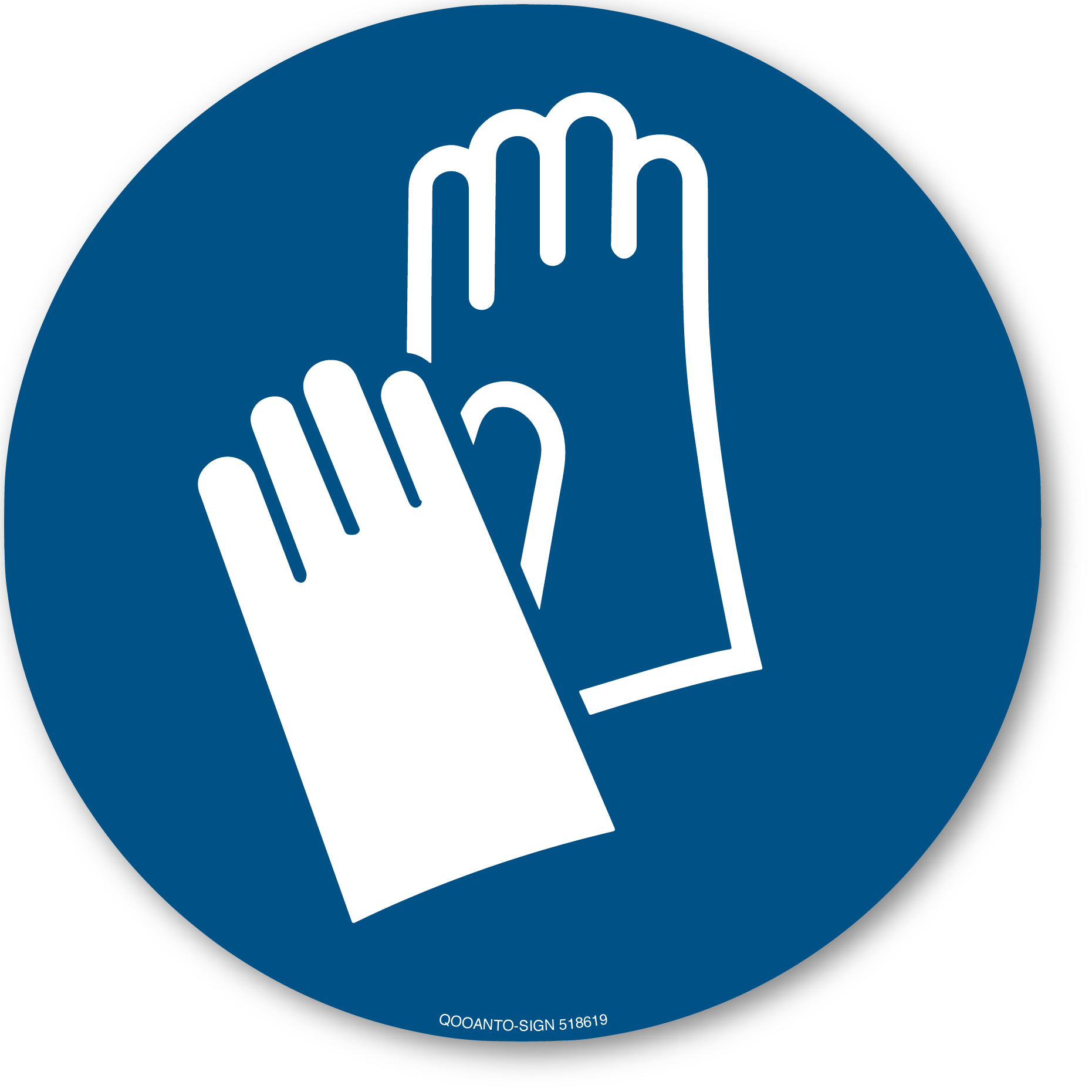 Handschutz benutzen, Schild oder Aufkleber
