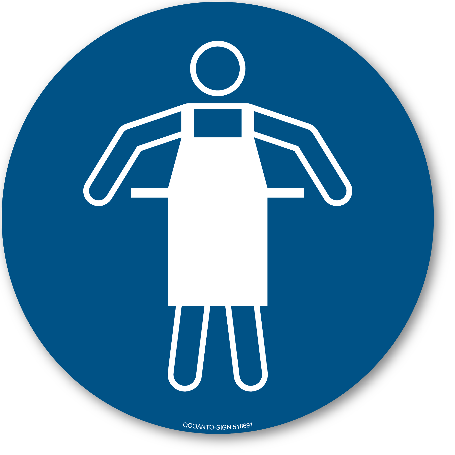 Schutzschürze benutzen, Schild oder Aufkleber