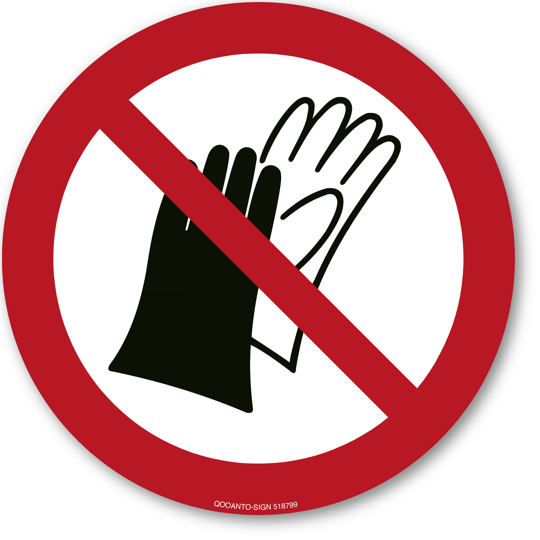 Benutzen von Handschuhen verboten, Schild oder Aufkleber
