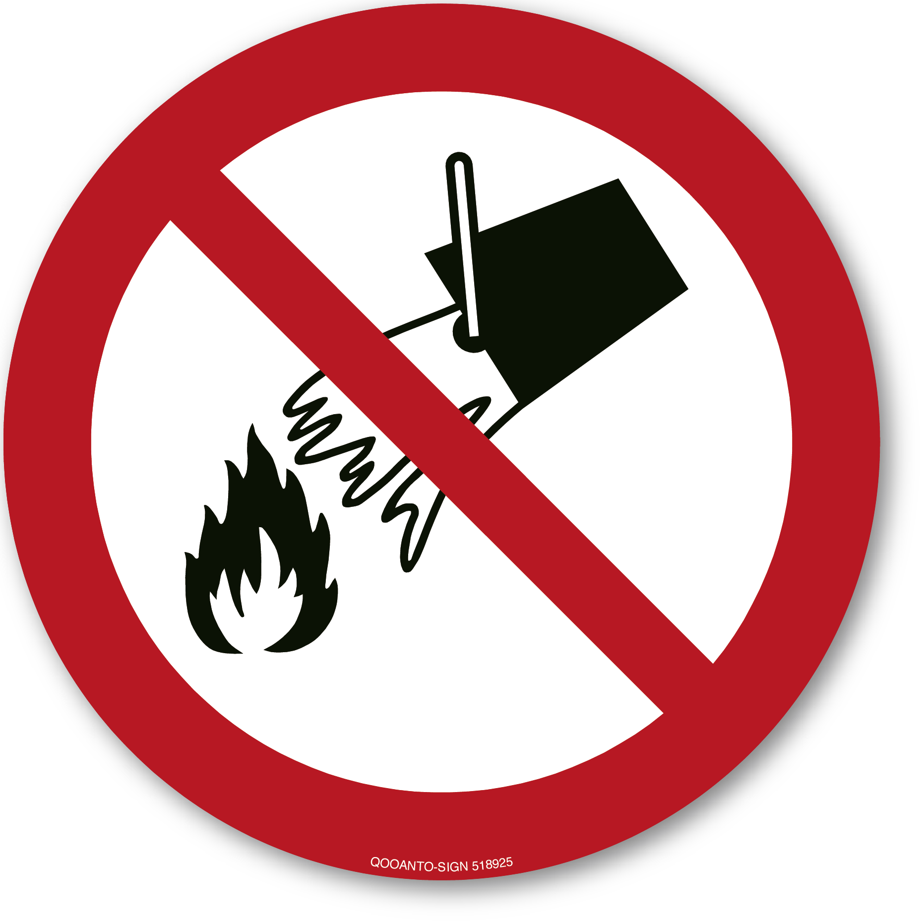 Mit Wasser löschen verboten, Schild oder Aufkleber