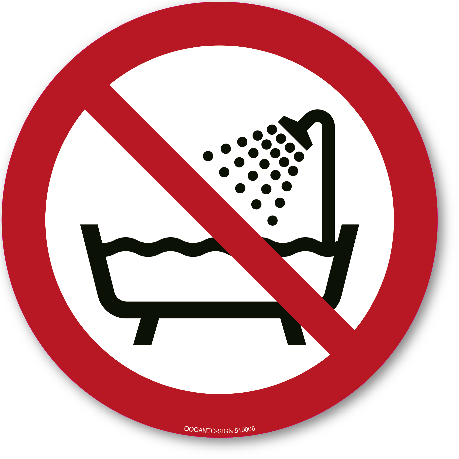 Verbot dieses Gerät in der Badewanne Dusche oder über mit Wasser gefülltem Becken zu benutzen, Schild oder Aufkleber