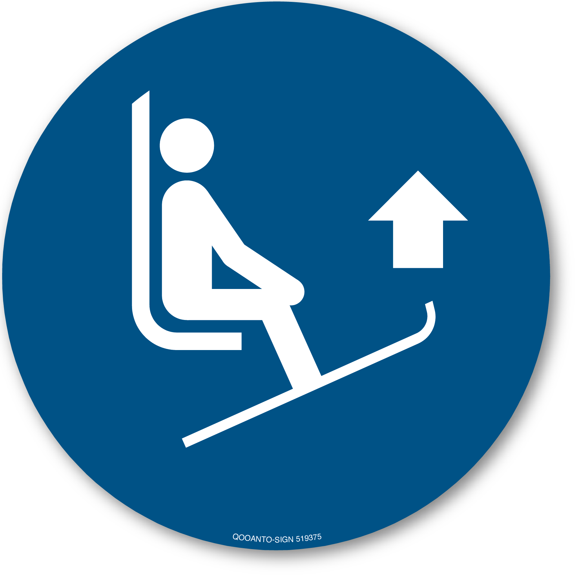 Skispitzen anheben, Schild oder Aufkleber