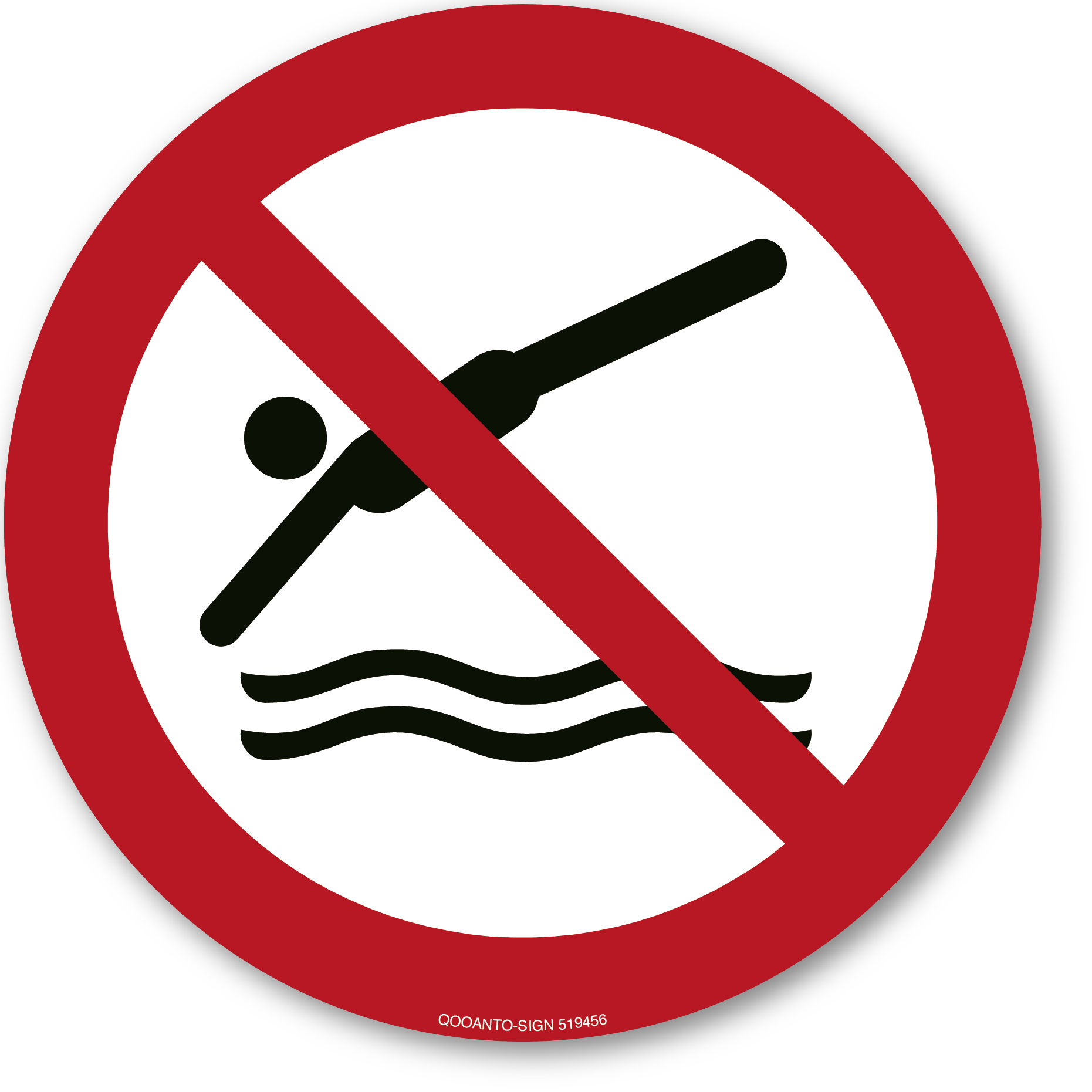 Kopfsprung verboten, Schild oder Aufkleber