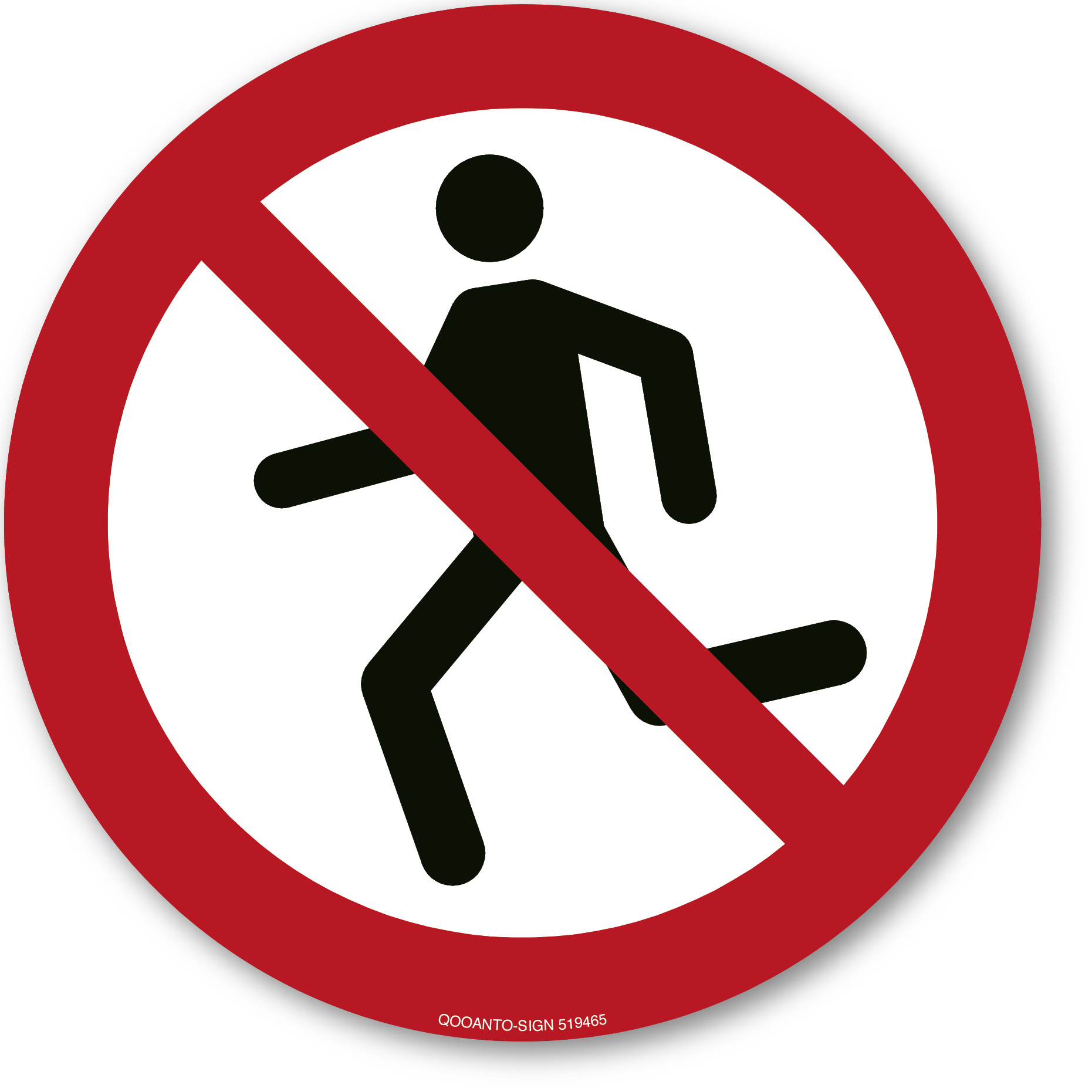 Laufen verboten, Schild oder Aufkleber