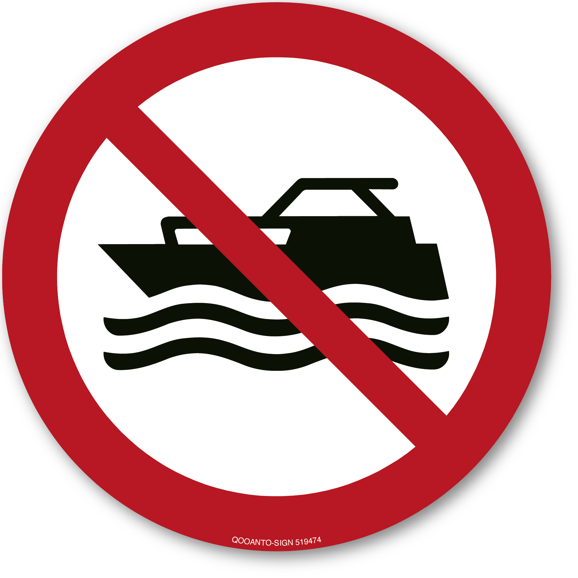 Maschinenbetrie-bene Boote verboten, Schild oder Aufkleber