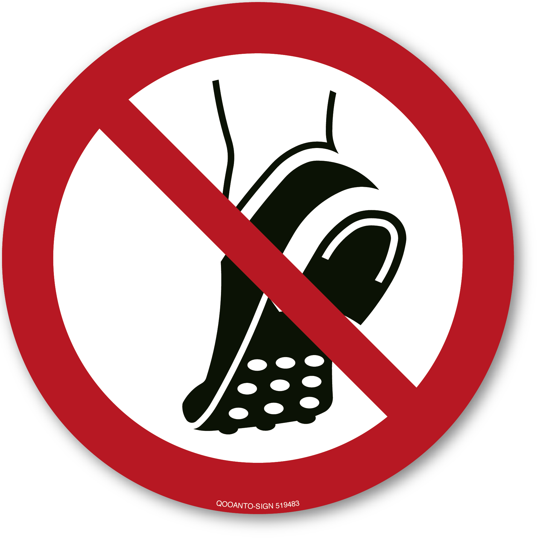 Metallbeschlagenes Schuhwerk verboten, Schild oder Aufkleber