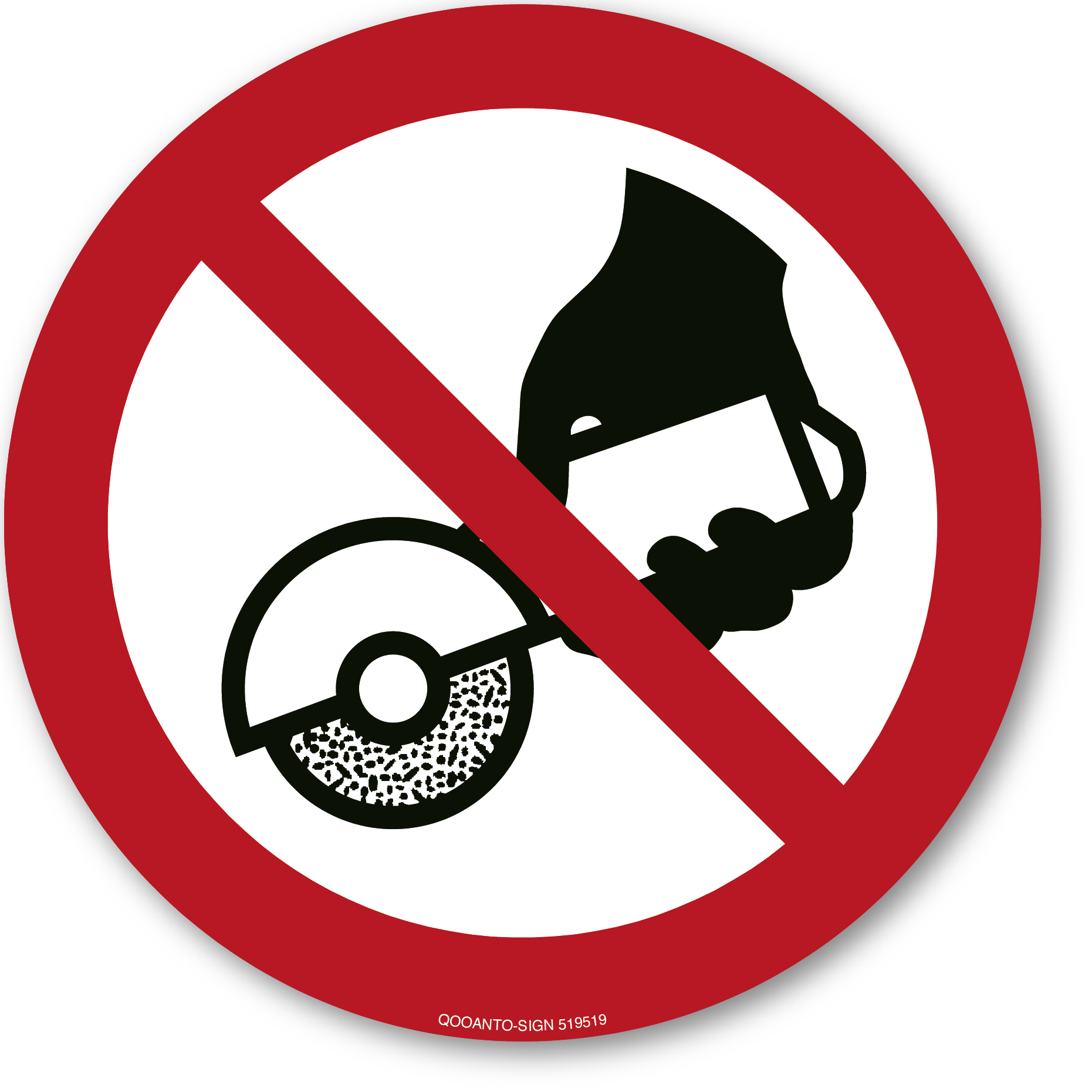 Nicht zulässig für Freihand- und handgeführtes Schleifen, Schild oder Aufkleber