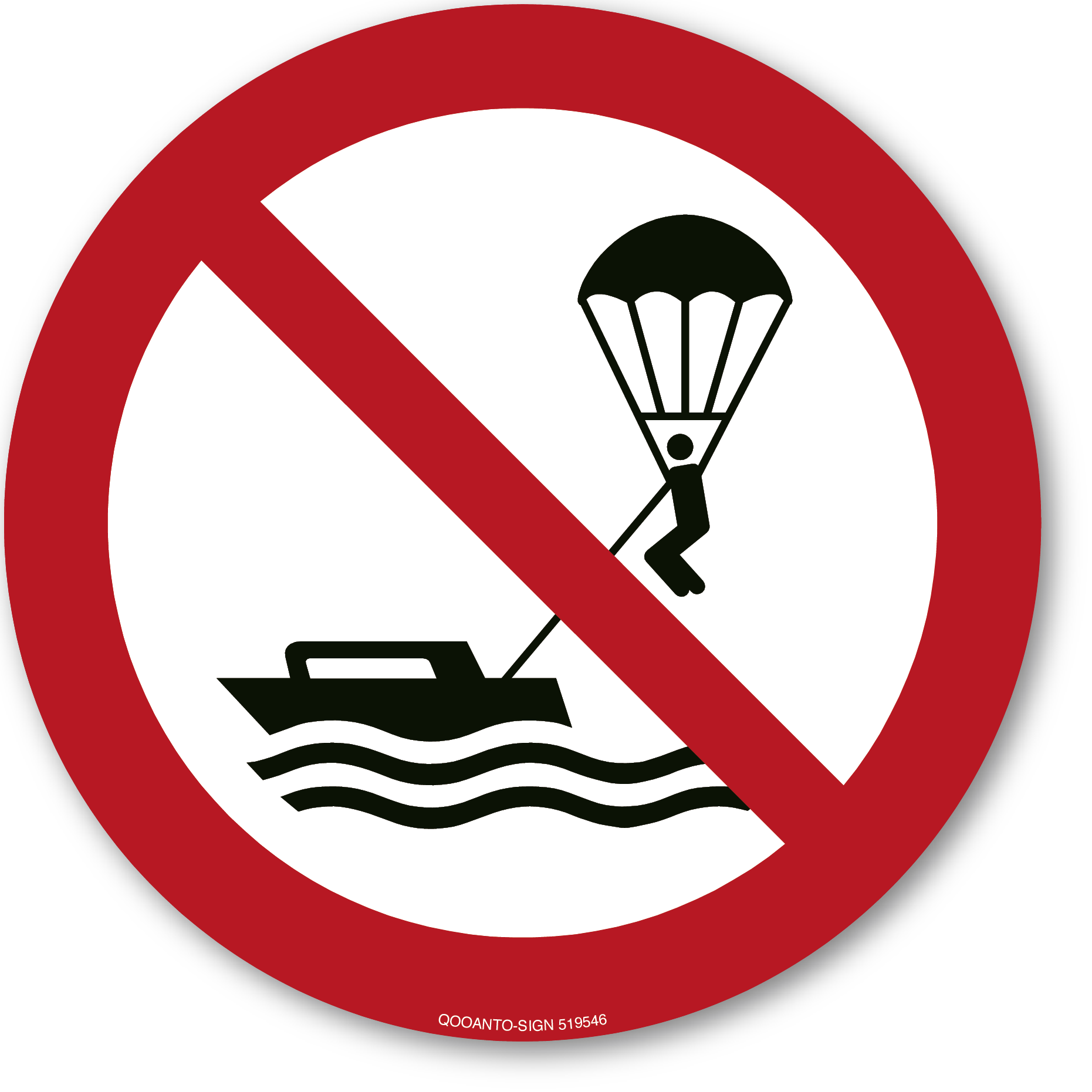 Parasailing verboten, Schild oder Aufkleber