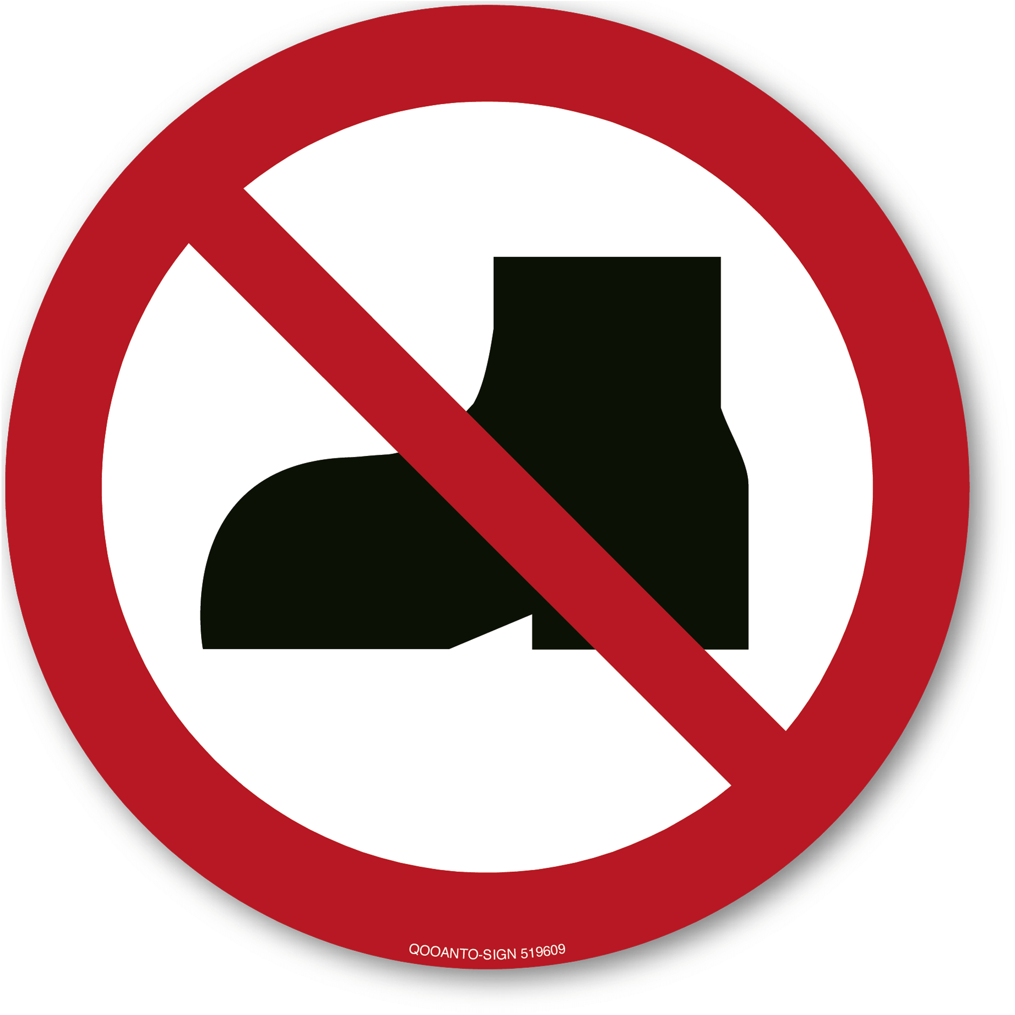 Tragen von Straßenschuhen verboten, Schild oder Aufkleber