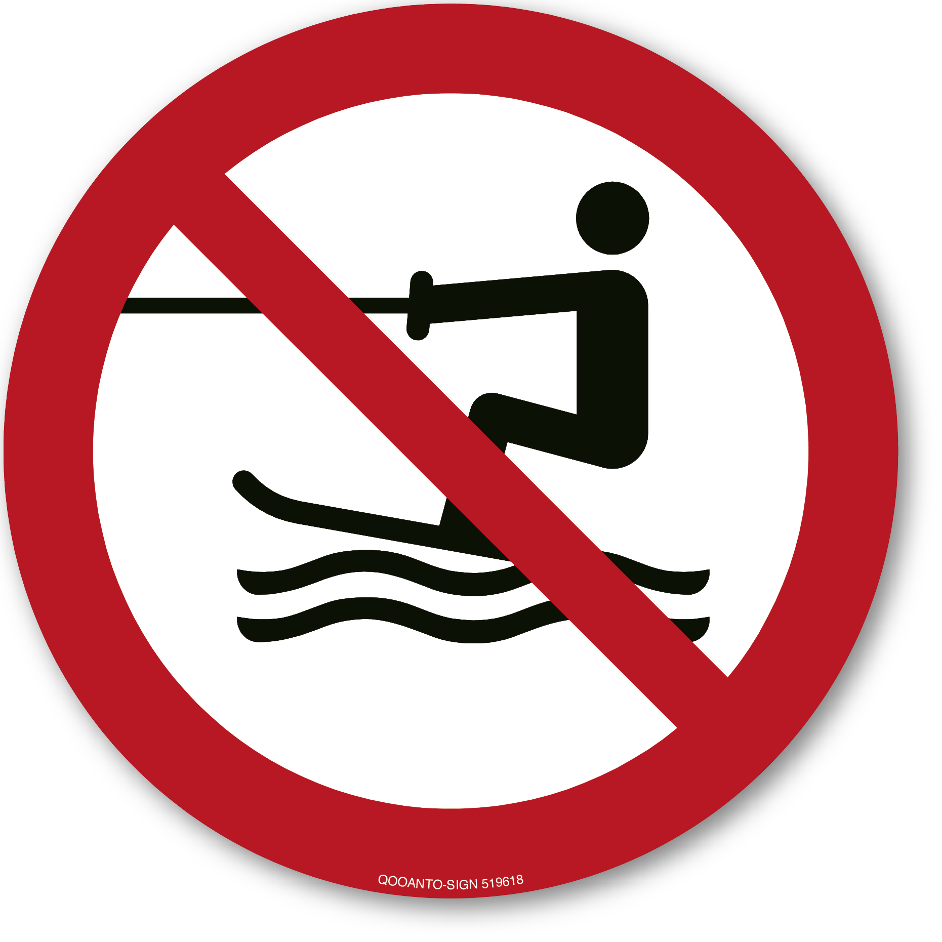 Wasserski-Aktivitäten verboten, Schild oder Aufkleber