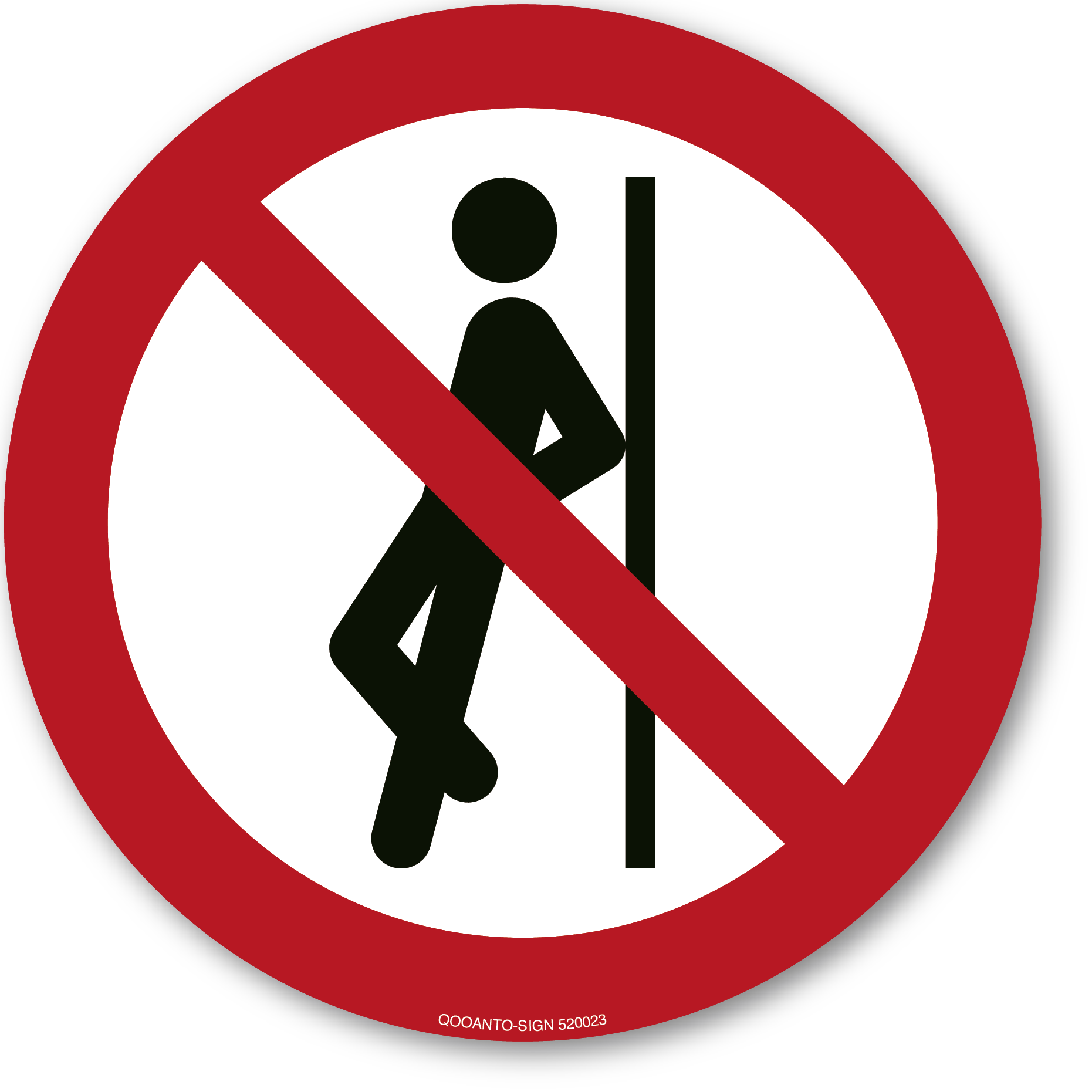 Gegenlehnen verboten, Schild oder Aufkleber