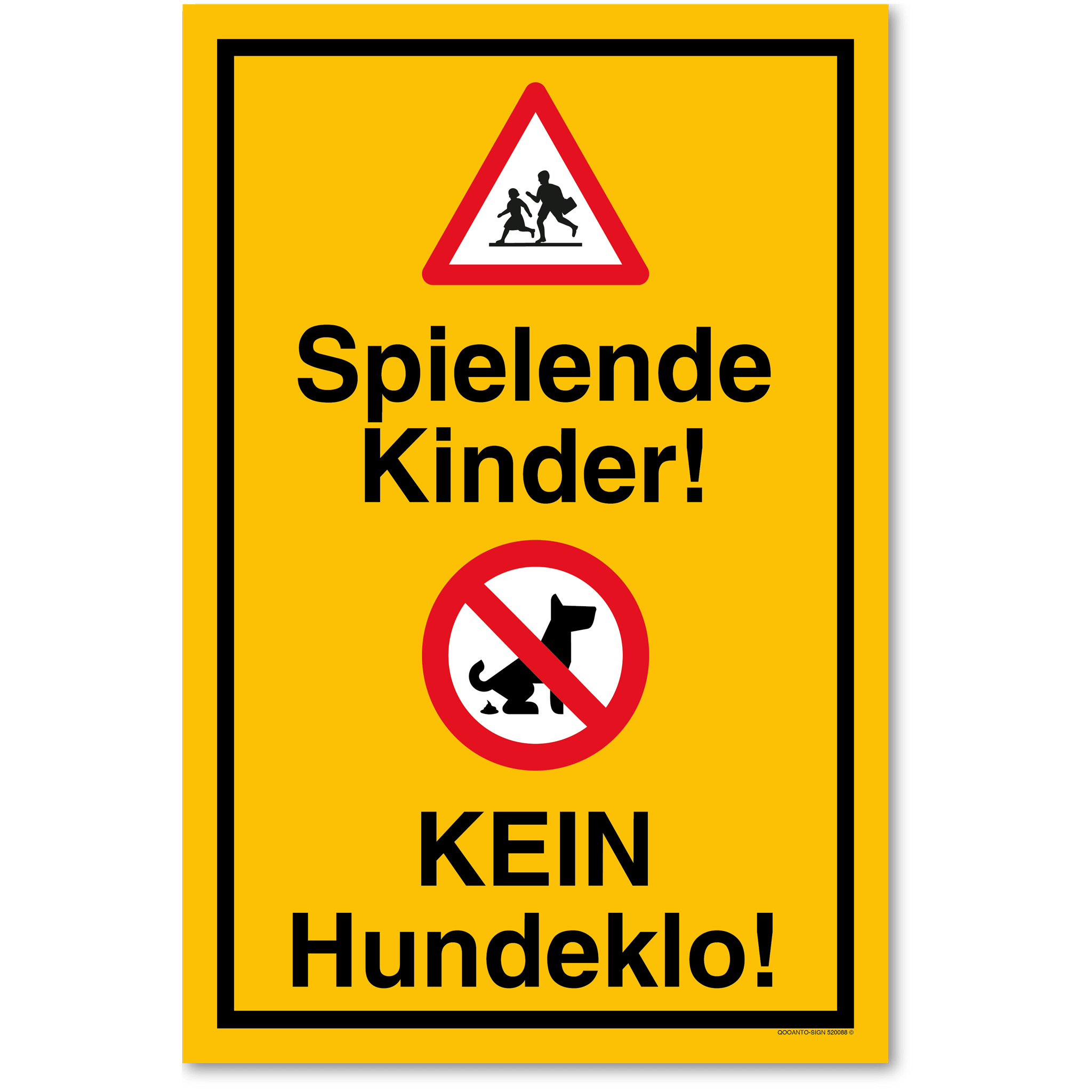 Kein Hundeklo, gelb, Schild oder Aufkleber