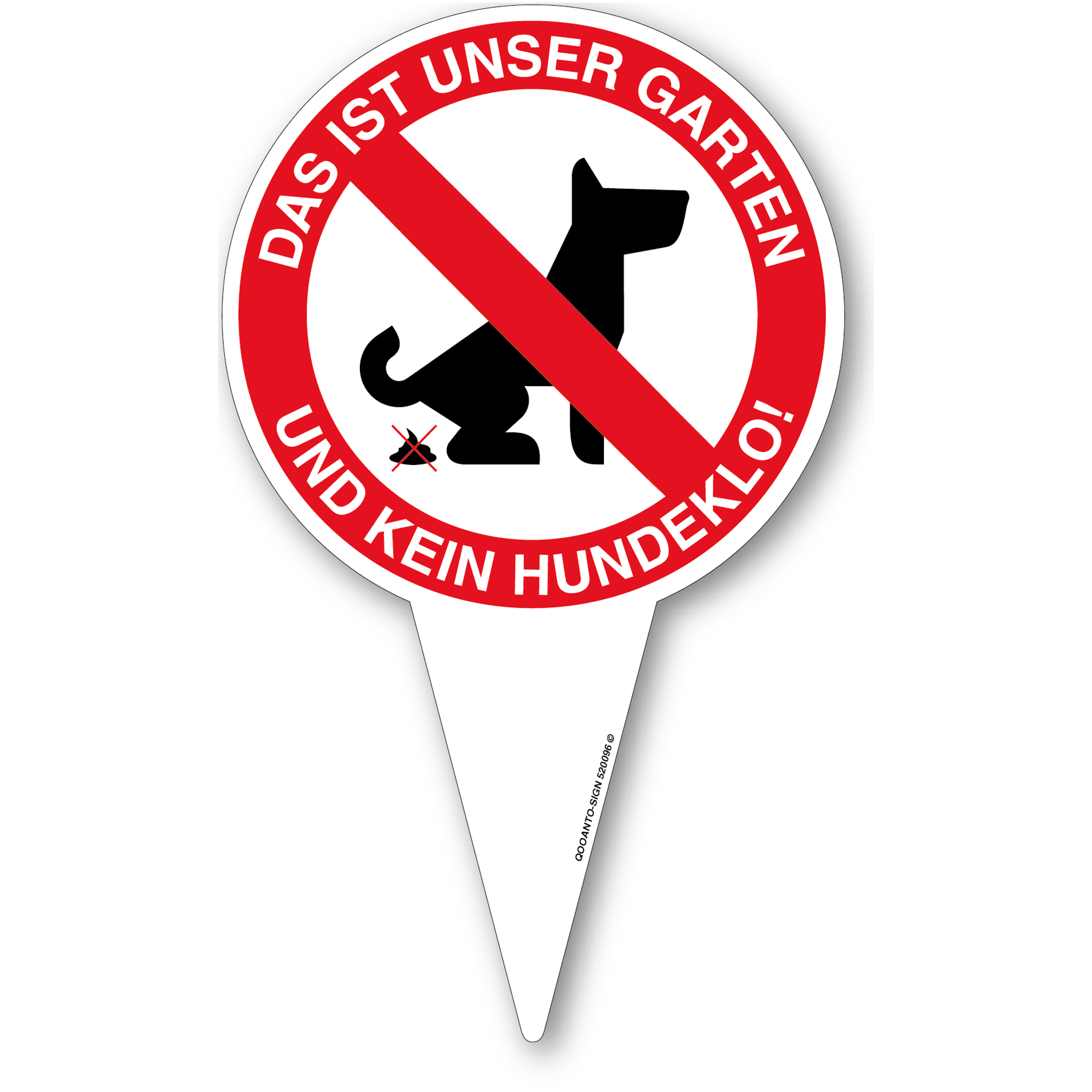2 Stück Kein Hundeklo Steckschild Das Ist Unser Garten Und Kein Hundeklo! | UV-Schutz | Alu-Verbund | 18 x 30 cm | Weiss/Rot | Hochformat