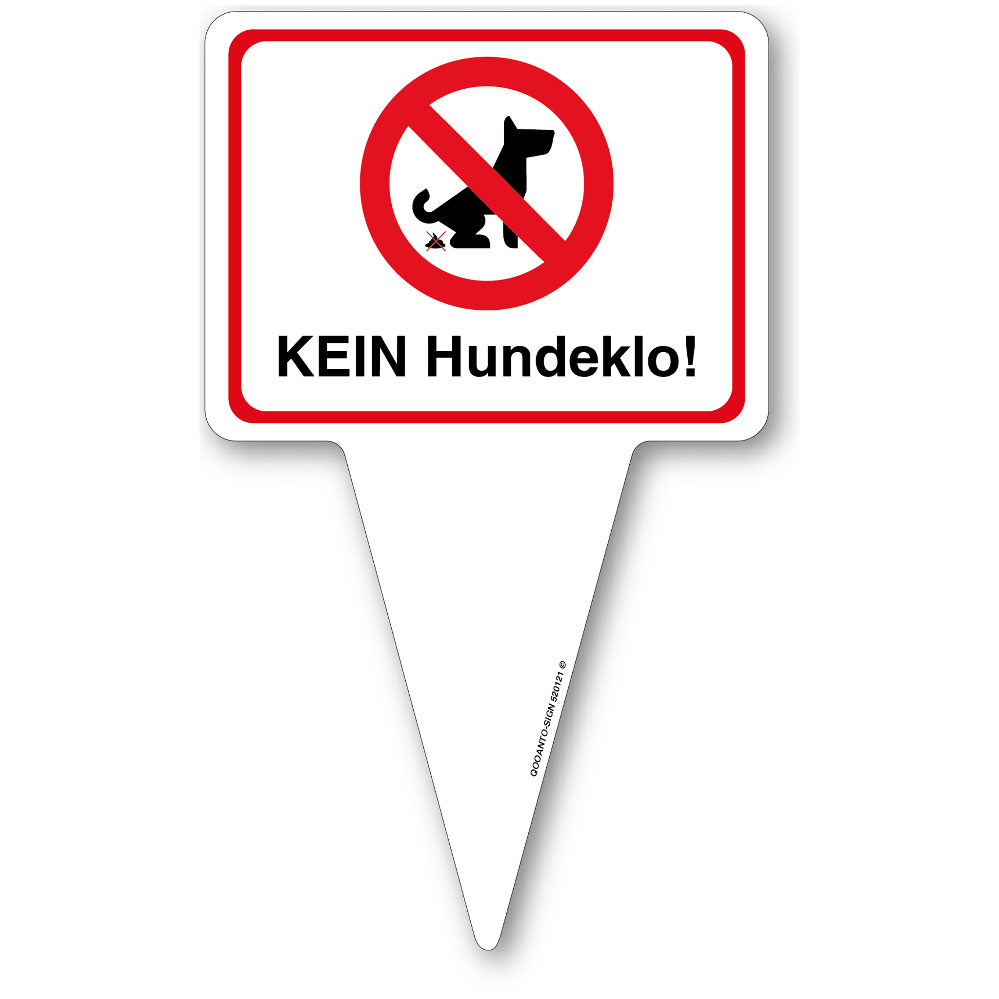 Kein Hundeklo, weiss, Schild