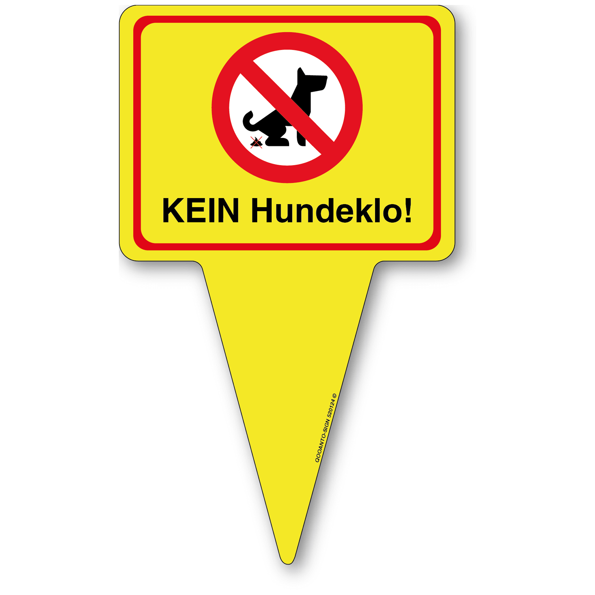 2 Stück Kein Hundeklo Steckschild Kein Hundeklo | UV-Schutz | Alu-Verbund | 18 x 30 cm | Gelb/Rot | Hochformat