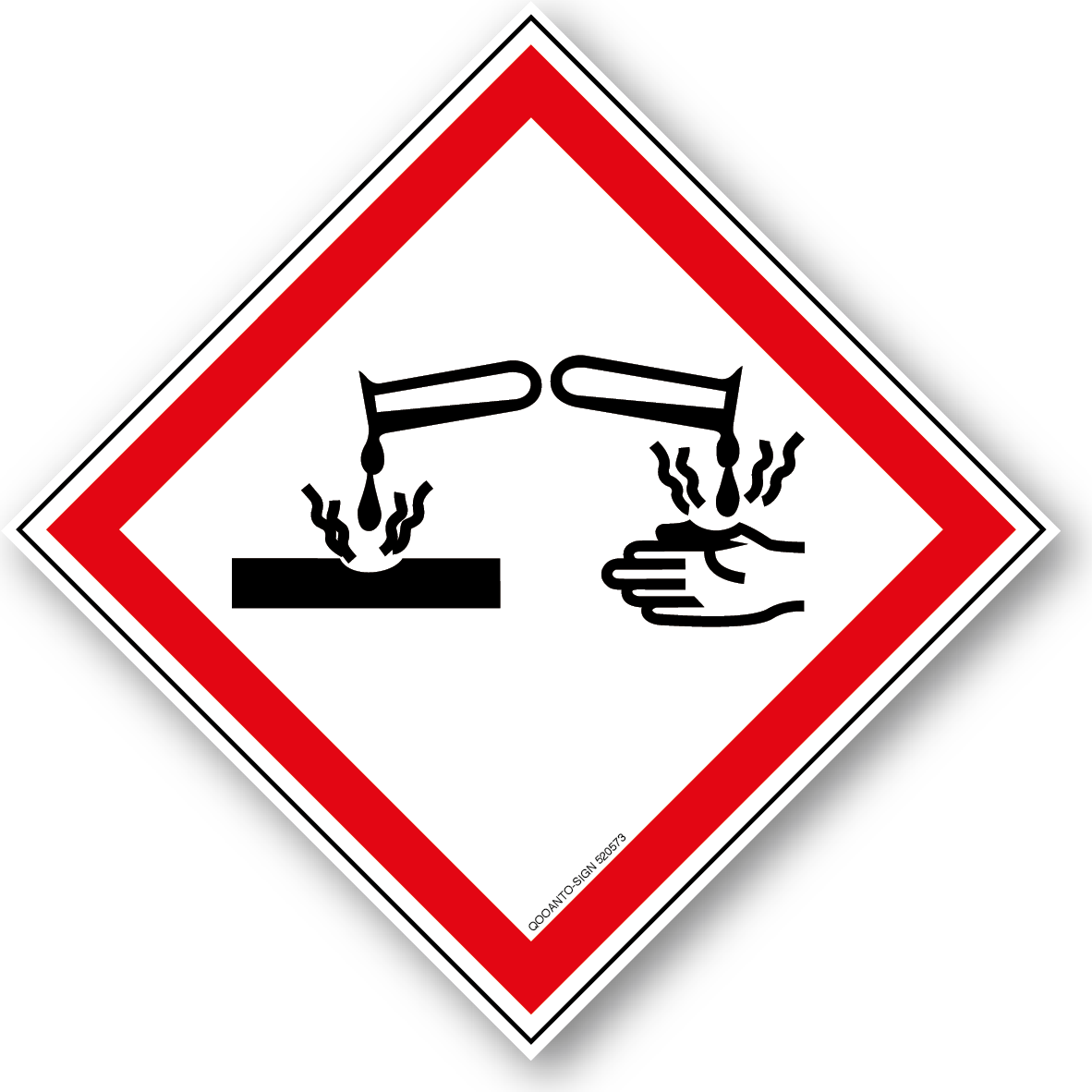 Ätzend, Schild oder Aufkleber