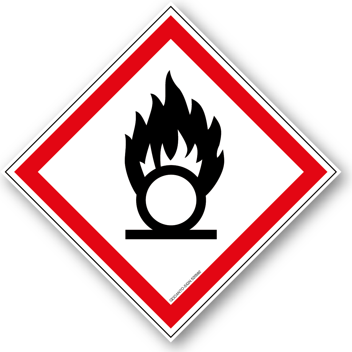 Brandfördernd, Schild oder Aufkleber