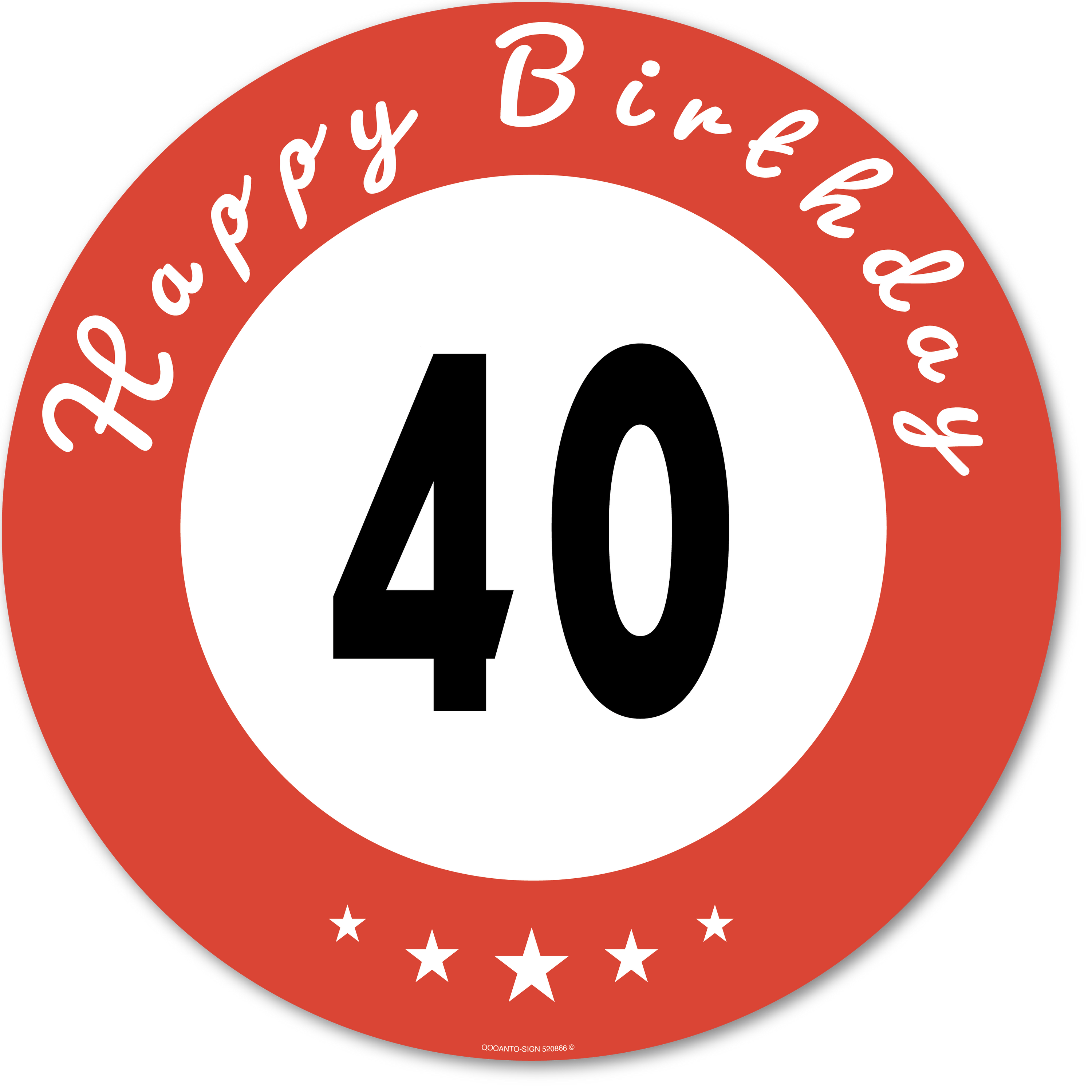 Happy Birthday 40, Schild