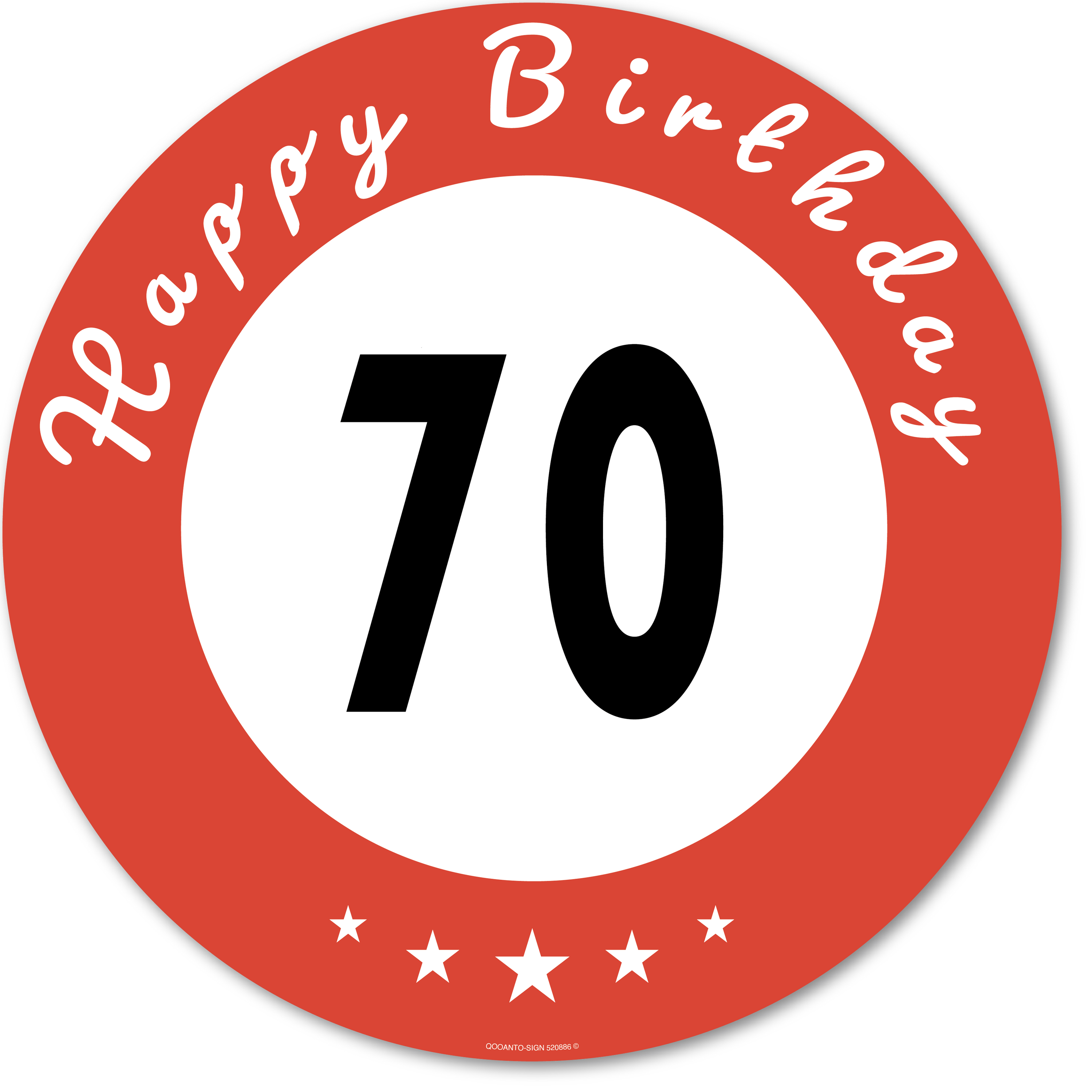 Happy Birthday 70, Schild