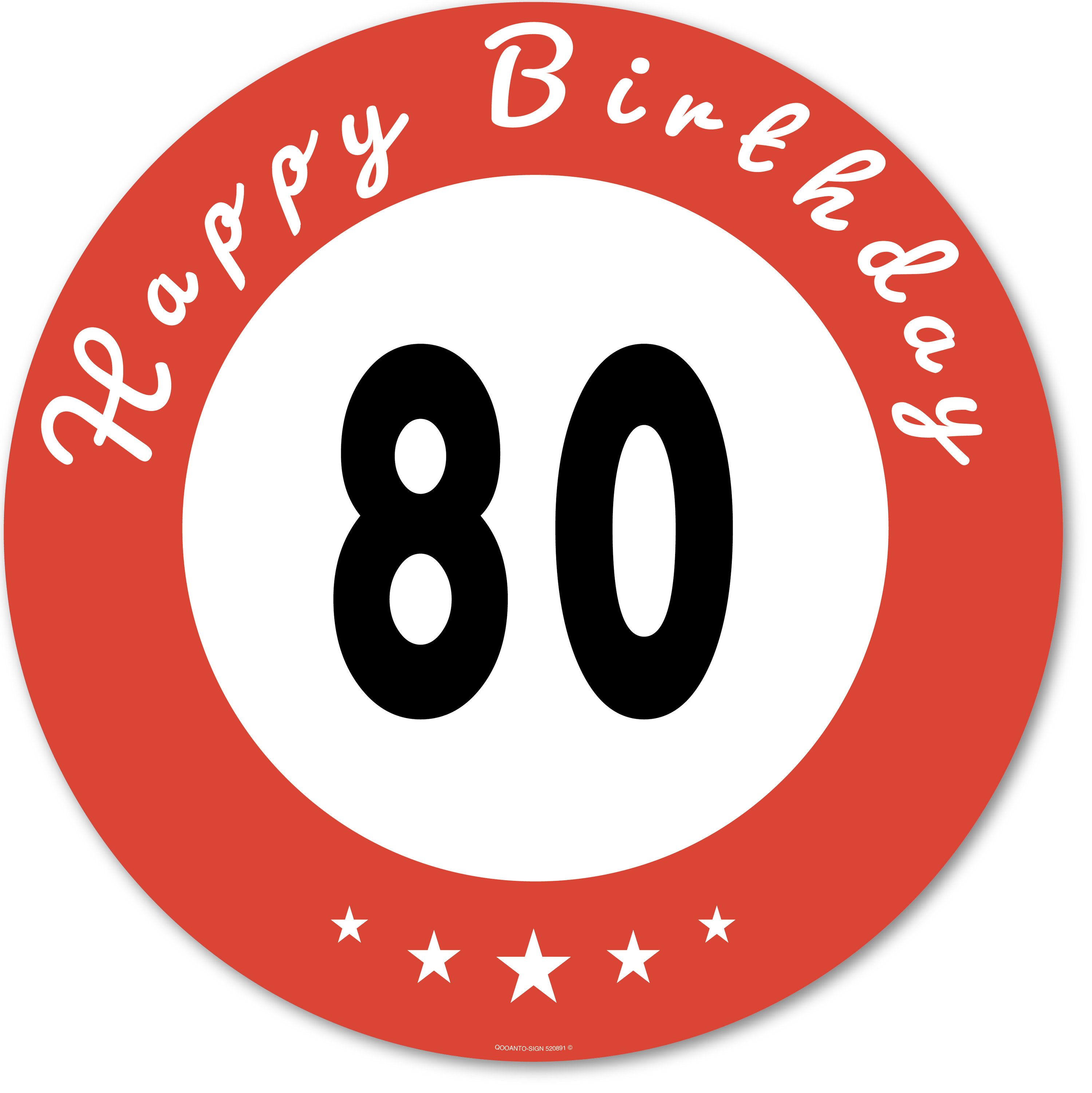 Happy Birthday 80, Schild